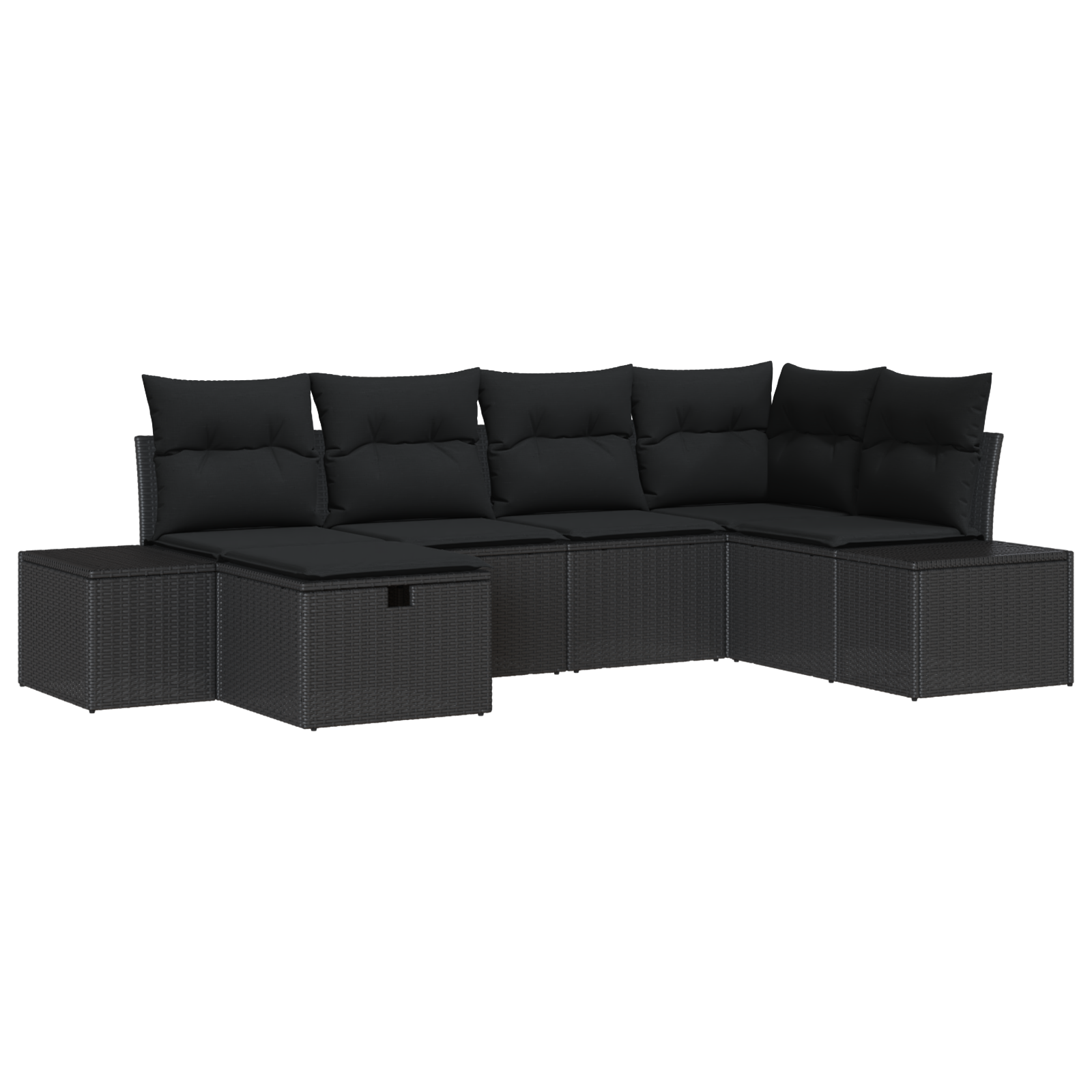 Thumbnail - vidaXL 6-teiliges Garten Sofa Set mit Kissen aus schwarzem Poly Rattan