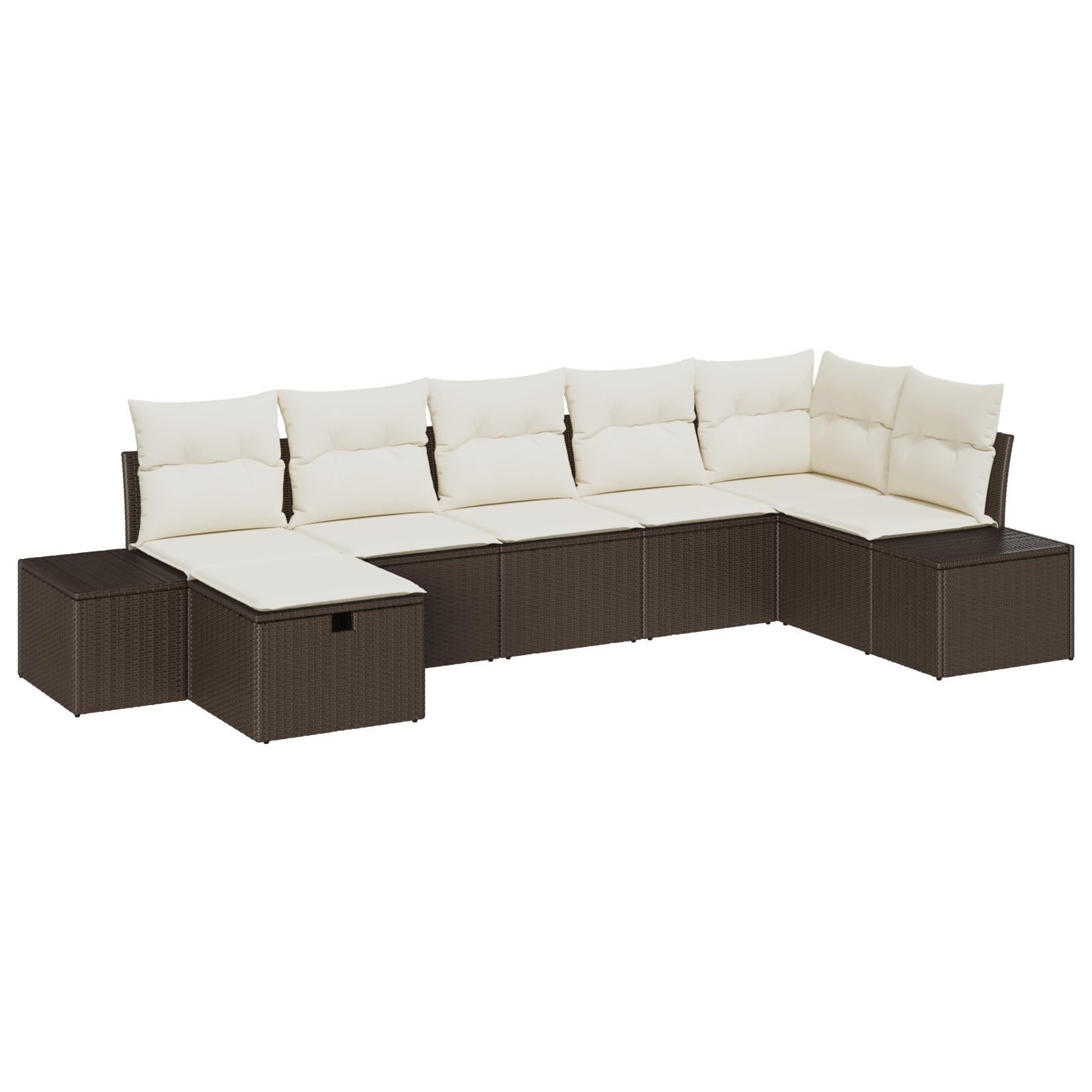 Thumbnail - vidaXL 7-tlg. Garten-Sofagarnitur mit Kissen Braun Poly Rattan