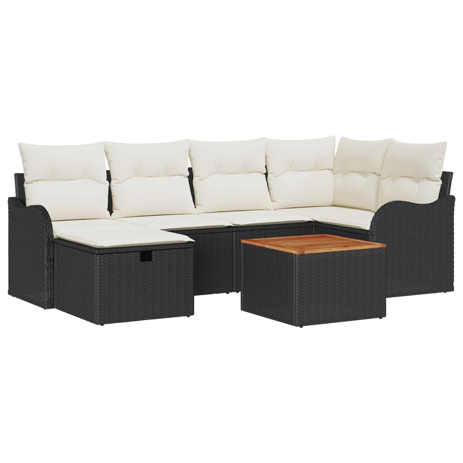 Thumbnail - vidaXL 7-teiliges Garten Sofa Set mit Kissen Schwarz Poly Rattan