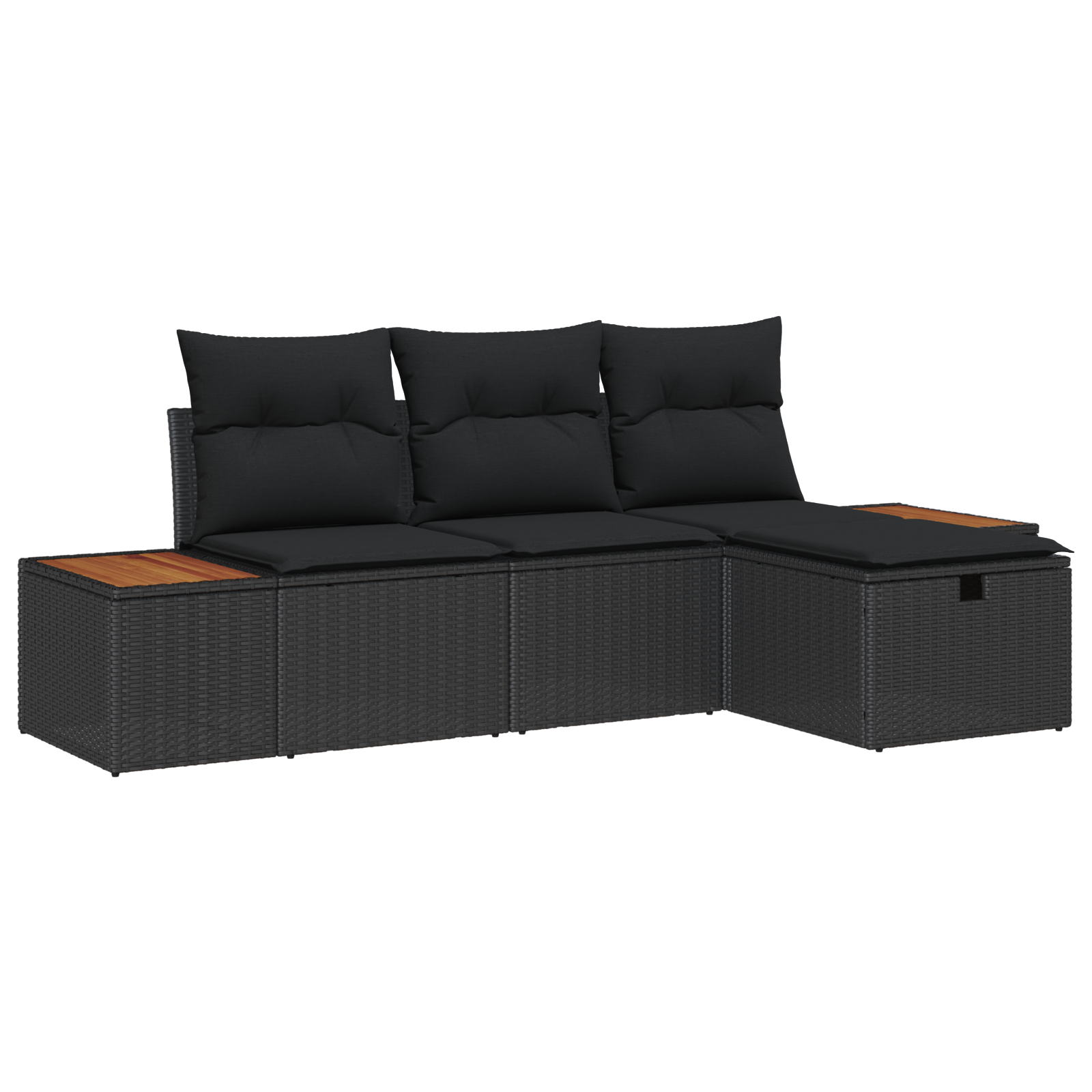 Thumbnail - vidaXL 4-teiliges Garten Sofa Set mit Kissen Schwarz Poly Rattan