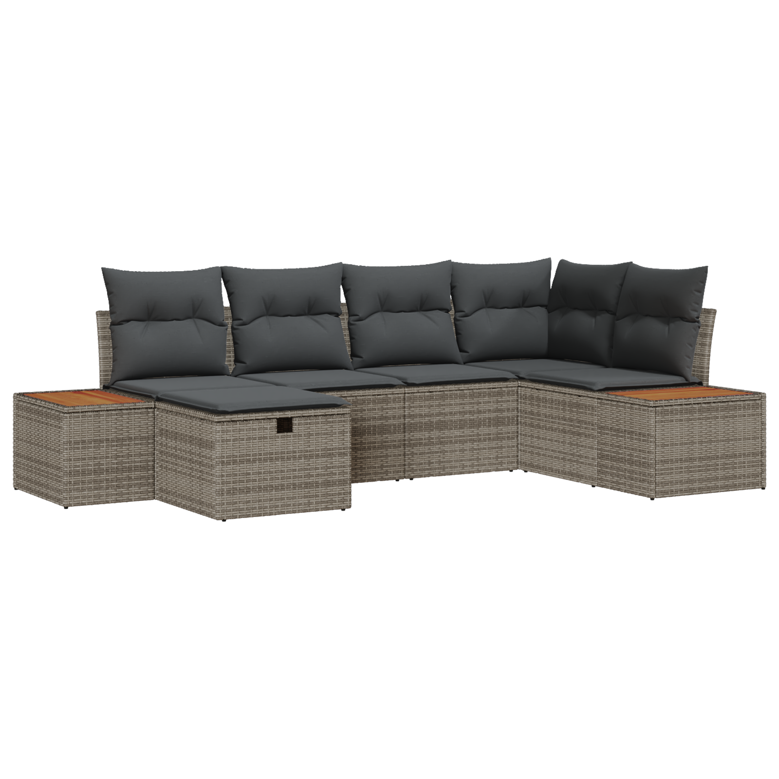 Thumbnail - vidaXL 6-Teiliges Garten Sofa Set mit Kissen Grau Poly Rattan