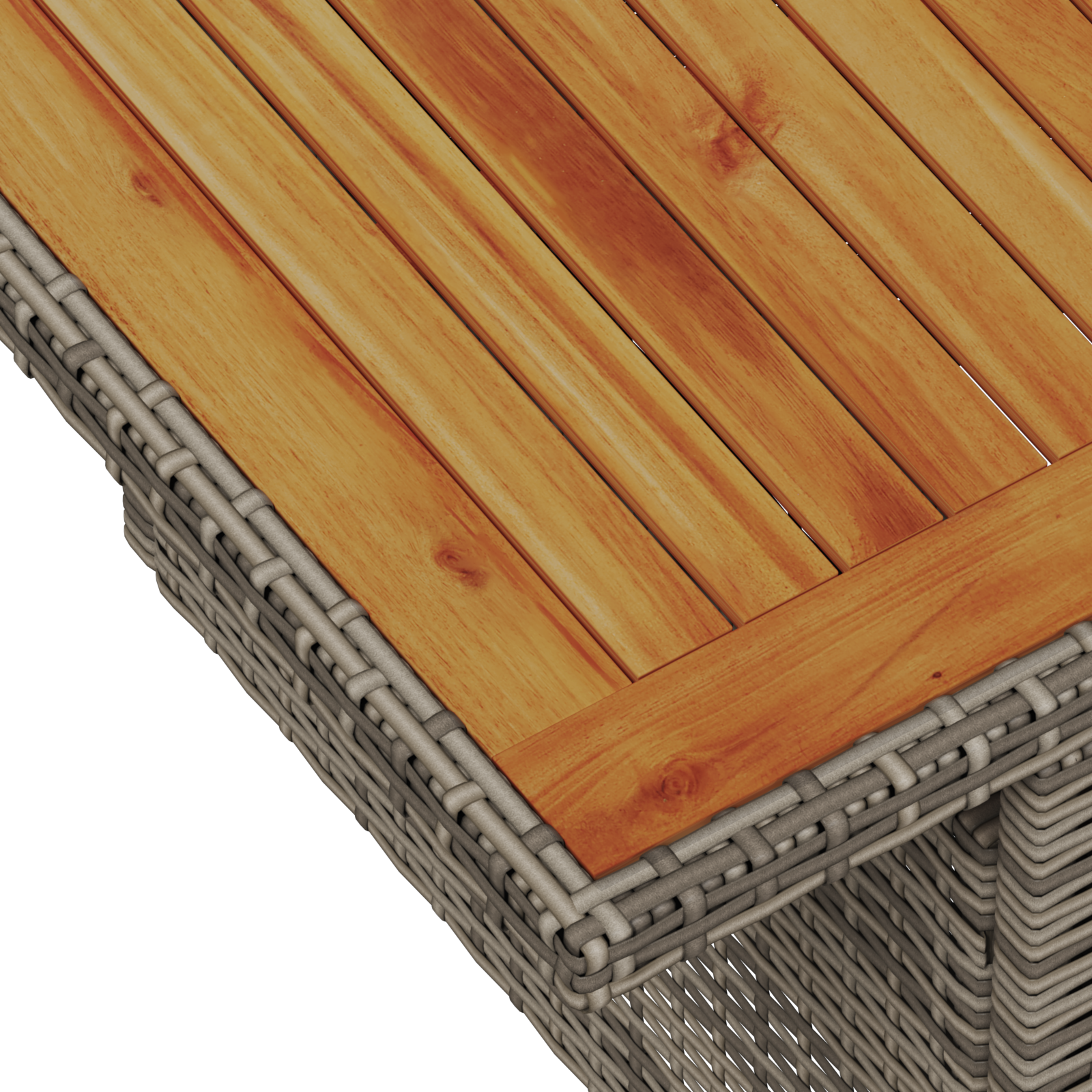 9 части градински комплект с възглавници Сив Poly Rattan Acacia - Image 11