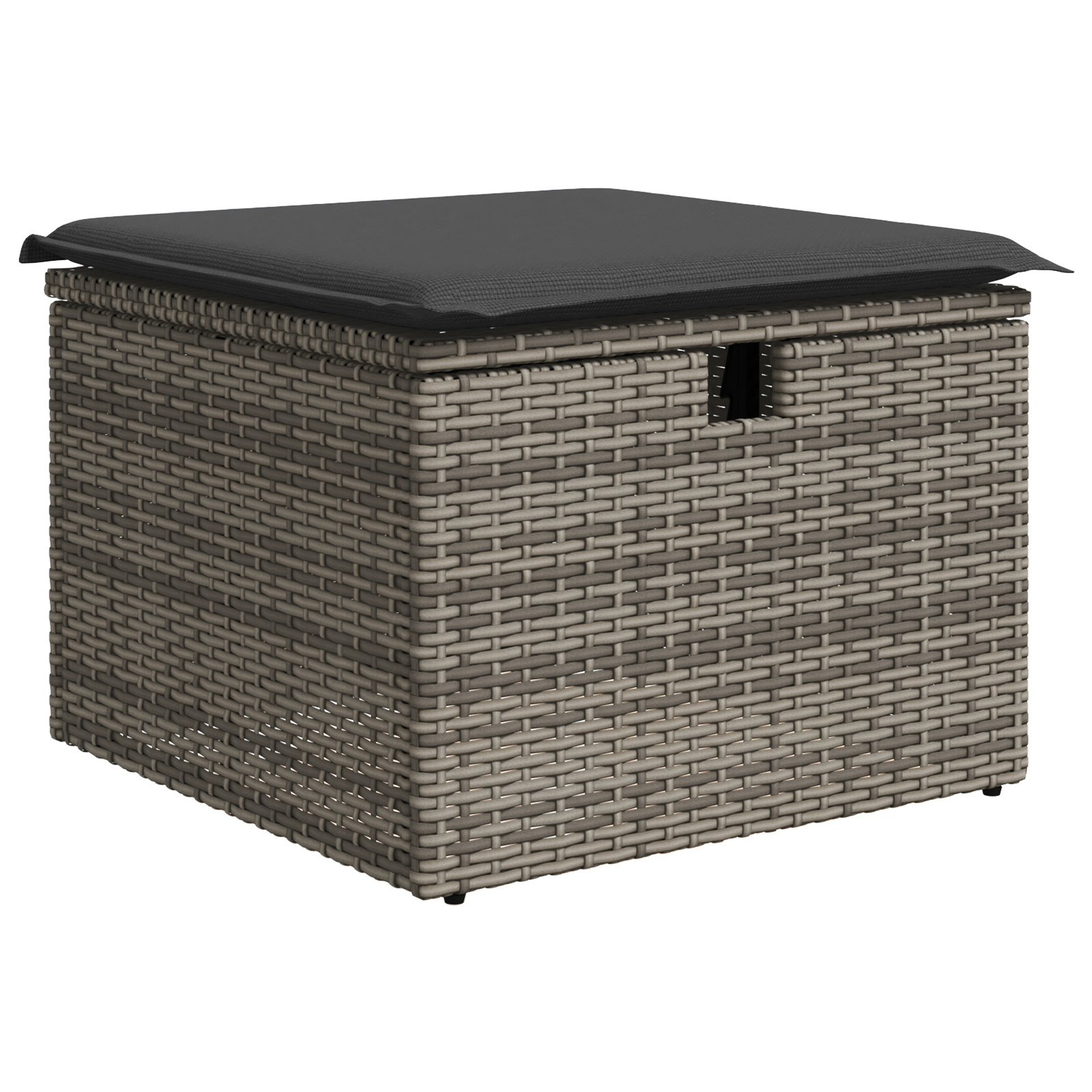 9 части градински комплект с възглавници Сив Poly Rattan Acacia - Image 7