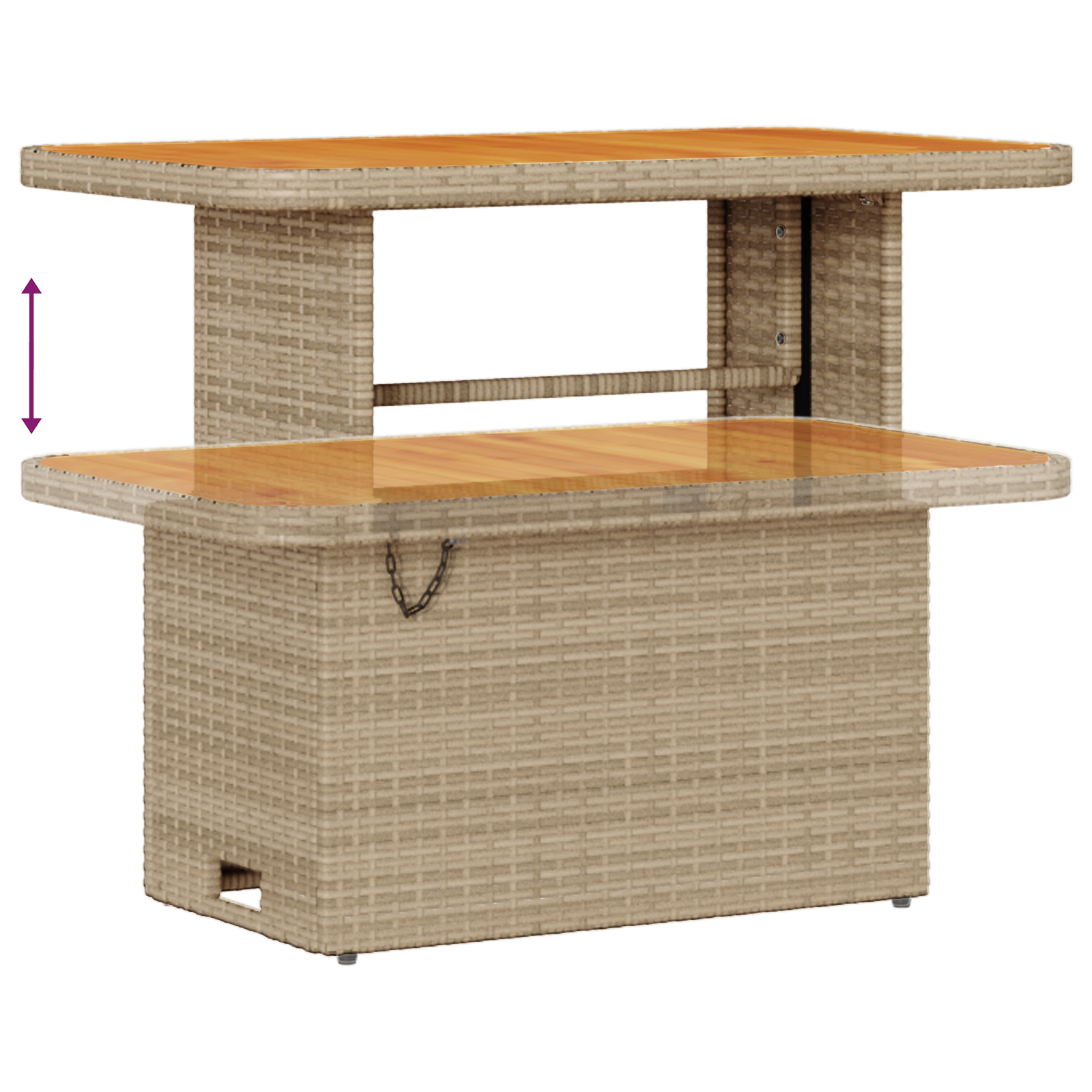 Conjunto de Sofás de Jardim de 8 Peças com Almofadas Bege Poly Rattan Acácia, Conjunto de Jantar de Jardim de 3 Peças com Almofadas Bege Poly Rattan Acácia