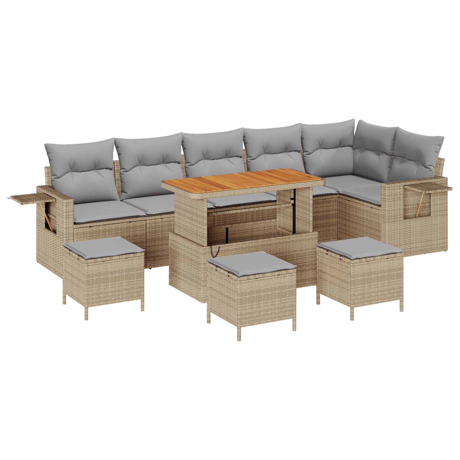 Thumbnail - vidaXL 10-teiliges Garten Sofa Set mit Kissen Beige Poly Rattan Akazie