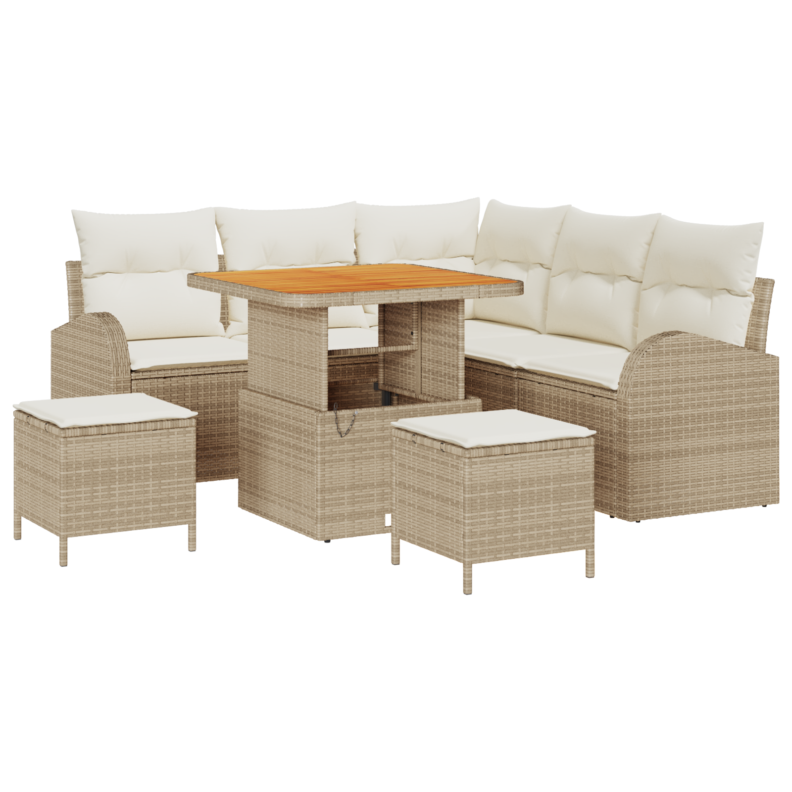 Thumbnail - vidaXL 8-teiliges Garten-Sofa-Set mit Kissen in Beige aus Poly-Rattan