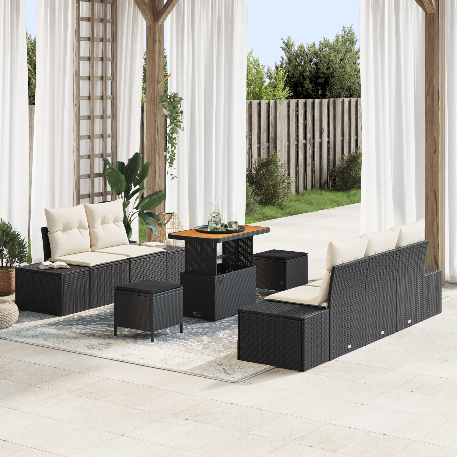 Conjunto de Sofá de Jardim 8 Peças com Almofadas Preto Polirattan Acácia, Sofá de Jardim com Almofadas Preto Polirattan, Conjunto de Jantar de Jardim 3 Peças com Almofadas Preto Polirattan Acácia Conjunto de Sofá de Jardim 8 Peças com Almofadas Preto Polirattan Acácia, Sofá de Jardim com Almofadas Preto Polirattan, Conjunto de Jantar de Jardim 3 Peças com Almofadas Preto Polirattan Acácia