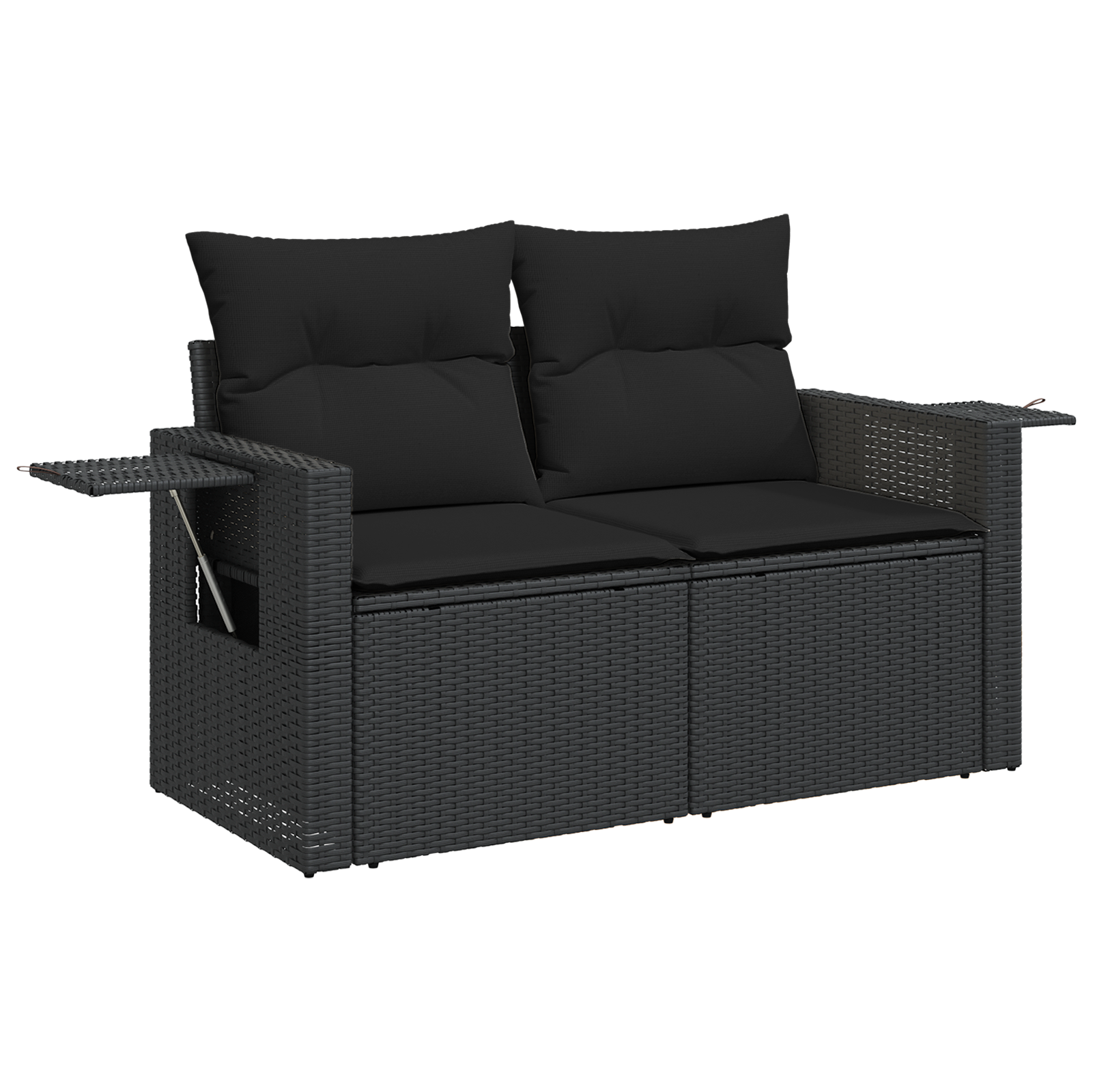 10 Delt Have Sofa Sæt Med Puder Sort Poly Rattan Akacietræ, vidaXL 4 Delt Have Spisesæt Med Puder Sort Poly Rattan Akacietræ 6 image product%2F3363719%2FP Image 3363719 WBG Angle%20%283%29 03