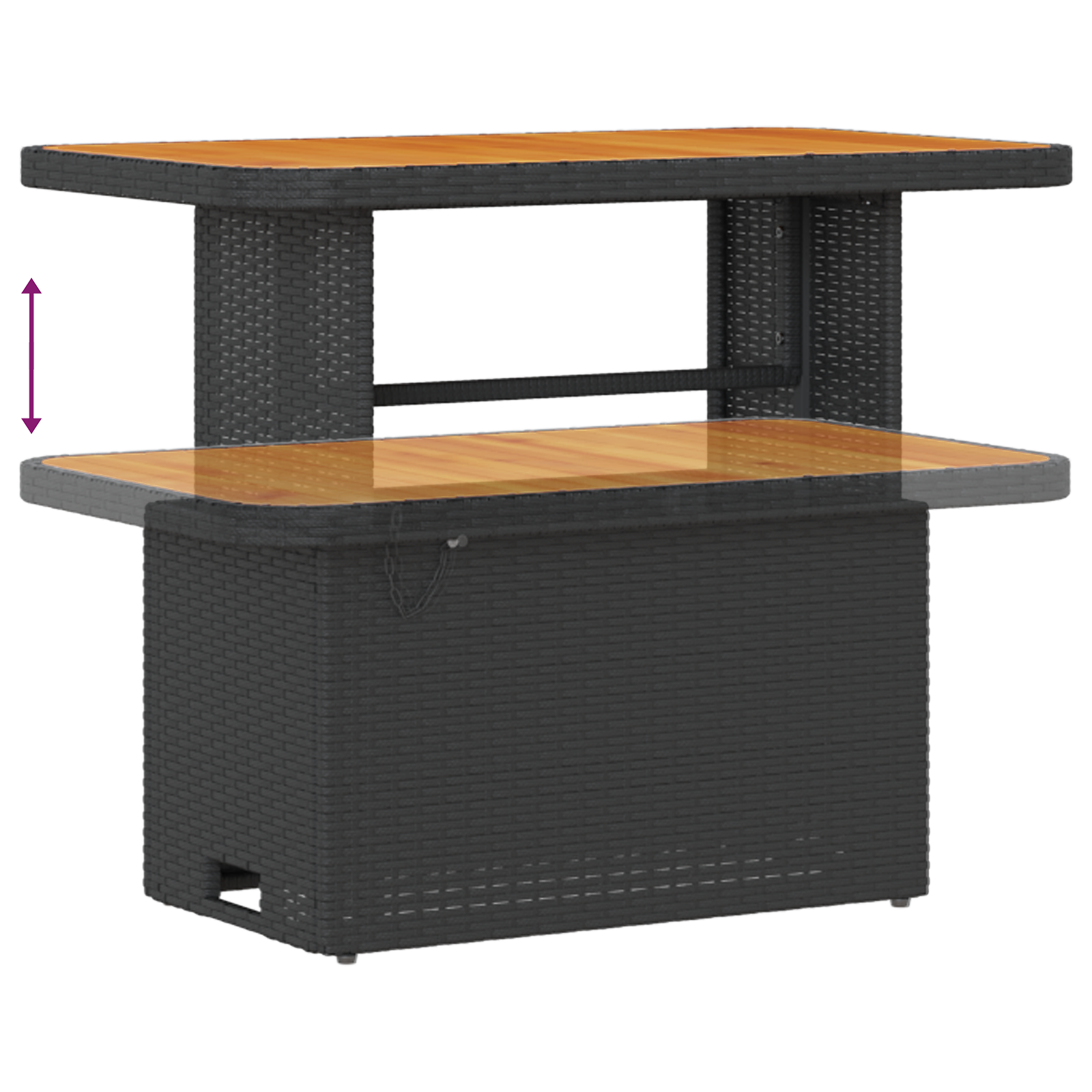 11 Частен Градински Сет с Възглавници Черен Полиратан Акация - Image 10