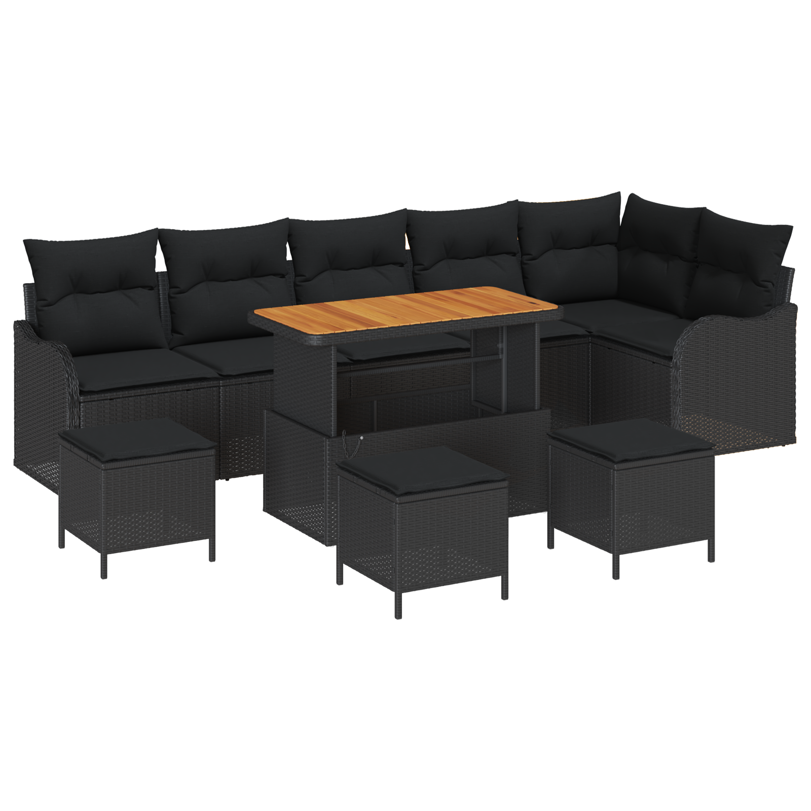 10 Delers Havensofa Sæt med Puder Sort Poly Rattan Akacie, vidaXL 2-Personers Havensofa med Opbevaring & Puder Sort Poly Rattan, vidaXL 4 Delers Havemøbel Sæt med Puder Sort Poly Rattan Akacie 2 image product%2F3364239%2FP Image 3364239 WBG Angle Main 05