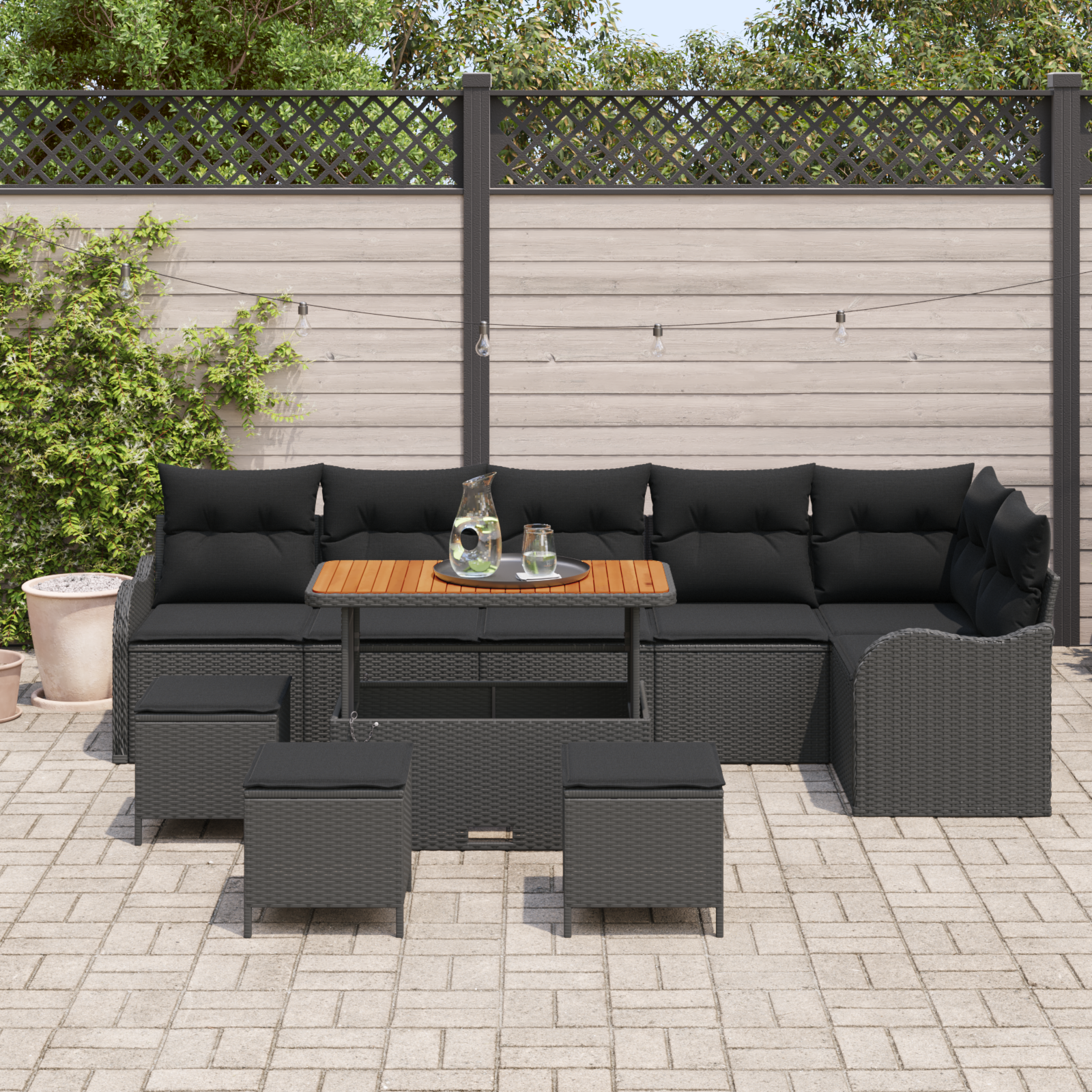 10 Delers Havensofa Sæt med Puder Sort Poly Rattan Akacie, vidaXL 2-Personers Havensofa med Opbevaring & Puder Sort Poly Rattan, vidaXL 4 Delers Havemøbel Sæt med Puder Sort Poly Rattan Akacie 3 image product%2F3364239%2FP Mood 3364239 Mood Image%20%282%29 02