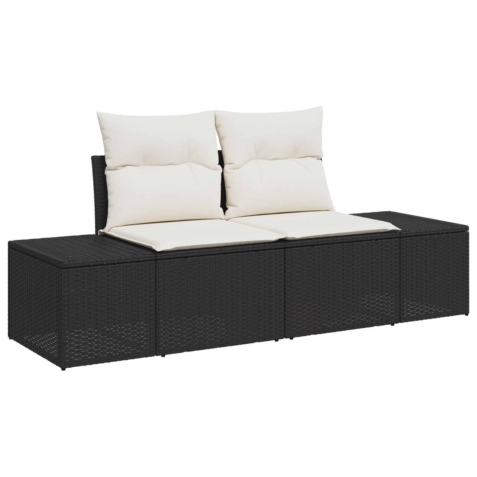 Conjunto de Sofá de Jardim de 13 Peças com Almofadas Preto Poli Rattan Acácia