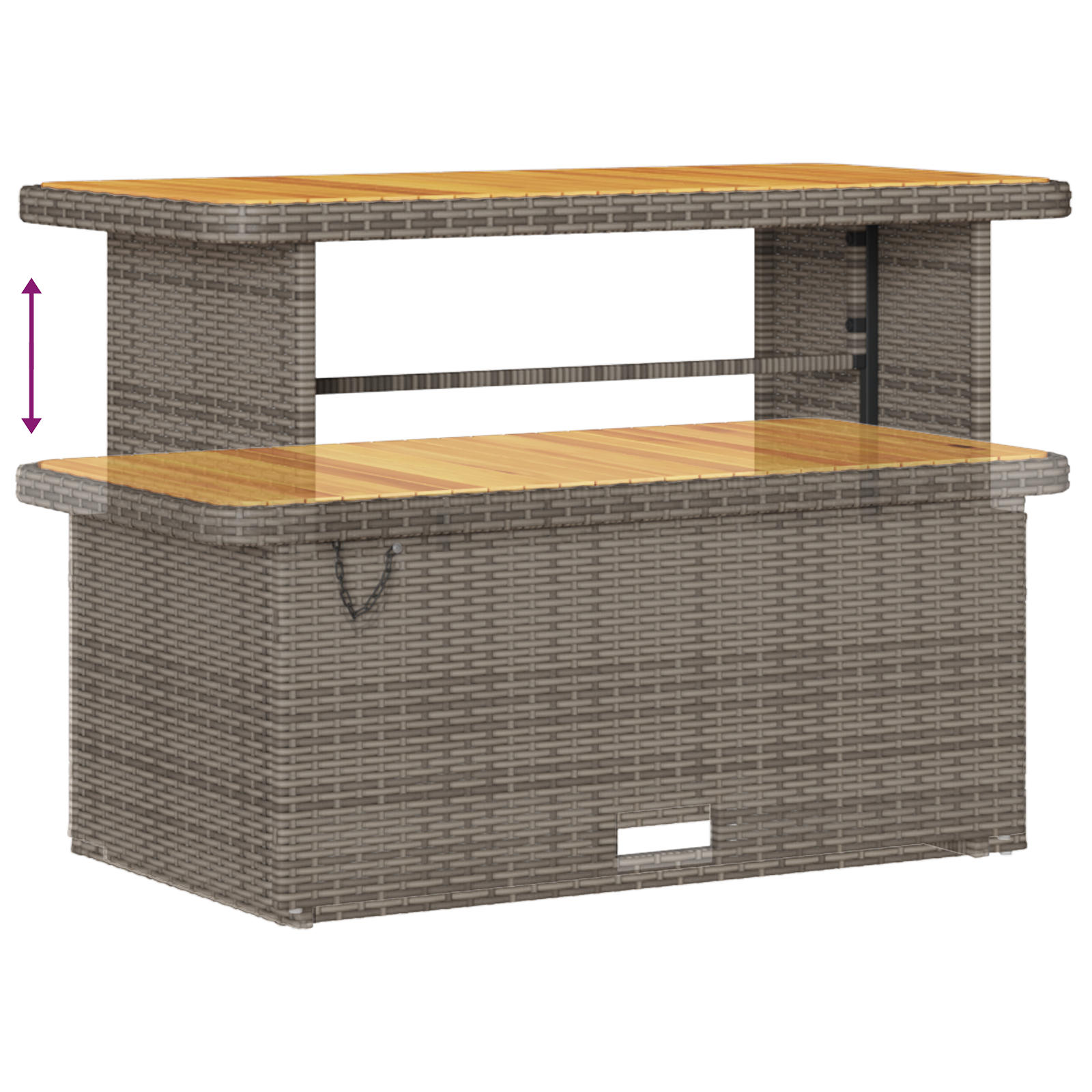 Conjunto de Sofá de Jardim de 14 Peças com Almofadas Cinzento Poliratan Acácia, Sofá de Jardim de com Armazenamento e Almofadas Cinzento Poliratan, Conjunto de Jantar de Jardim de 4 Peças com Almofadas Cinzento Poliratan Acácia