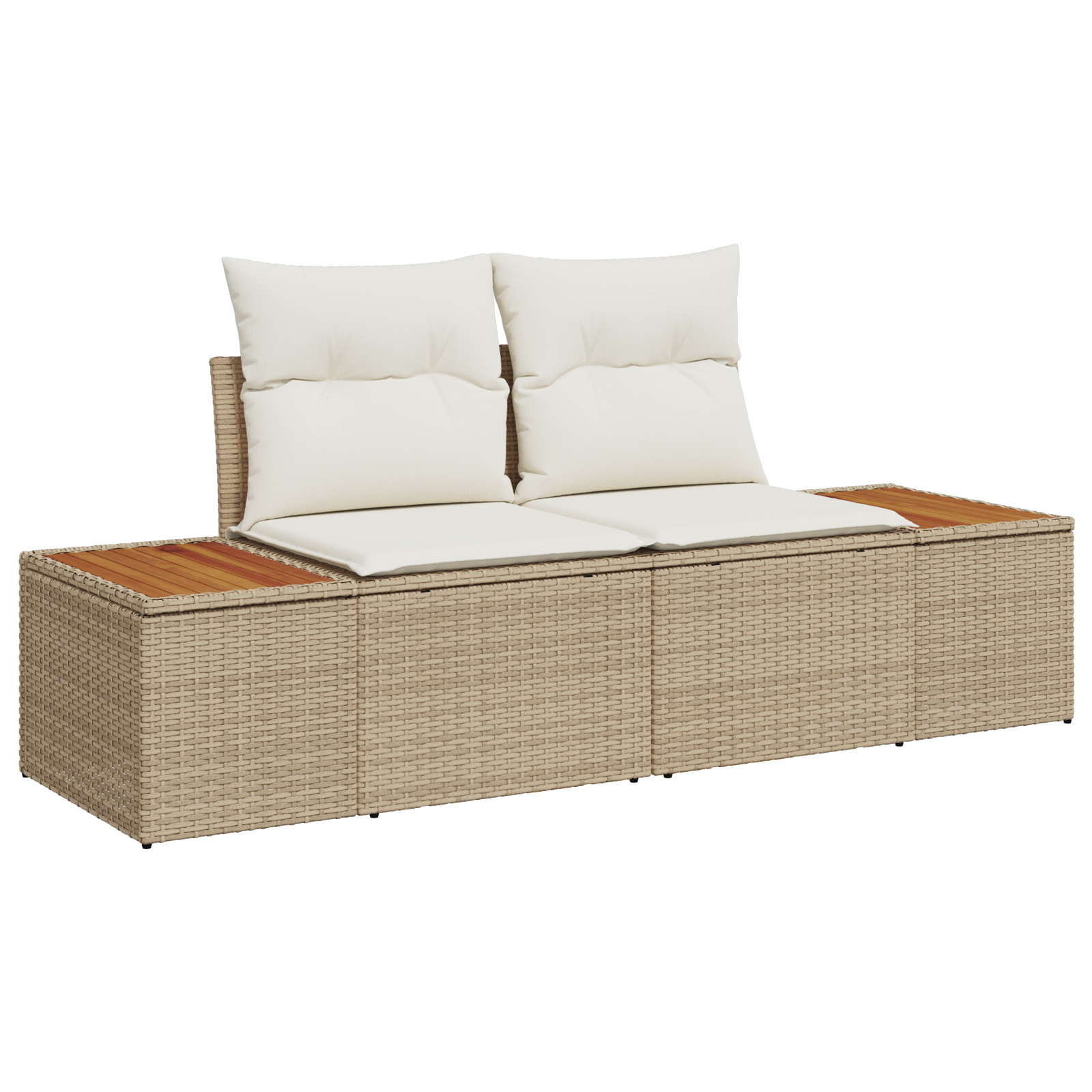 Conjunto de Sofá de Jardim de 11 Peças com Almofadas Bege em Rattan