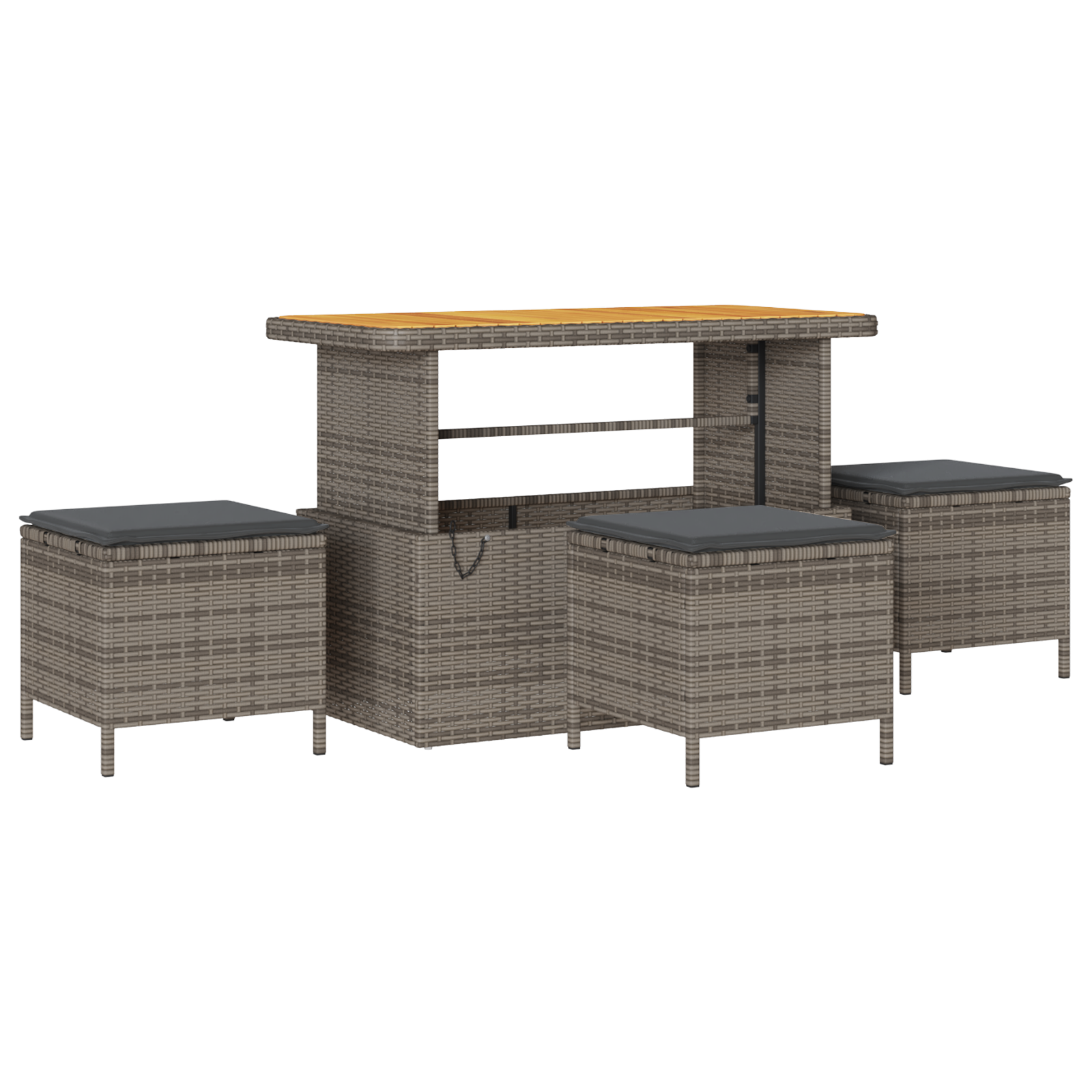 13-teiliges Garten-Sofa-Set mit Kissen Grau Poly-Rattan Akazie - Gartenmöbel - Your Garden Eden