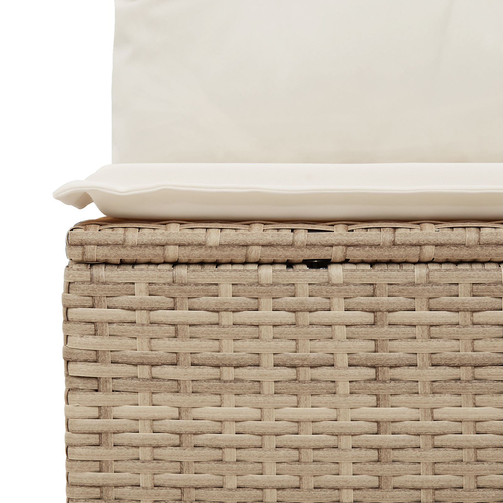 Conjunto de Sofá de Jardim de 13 Peças com Almofadas Bege Rattan Poliéster Acácia