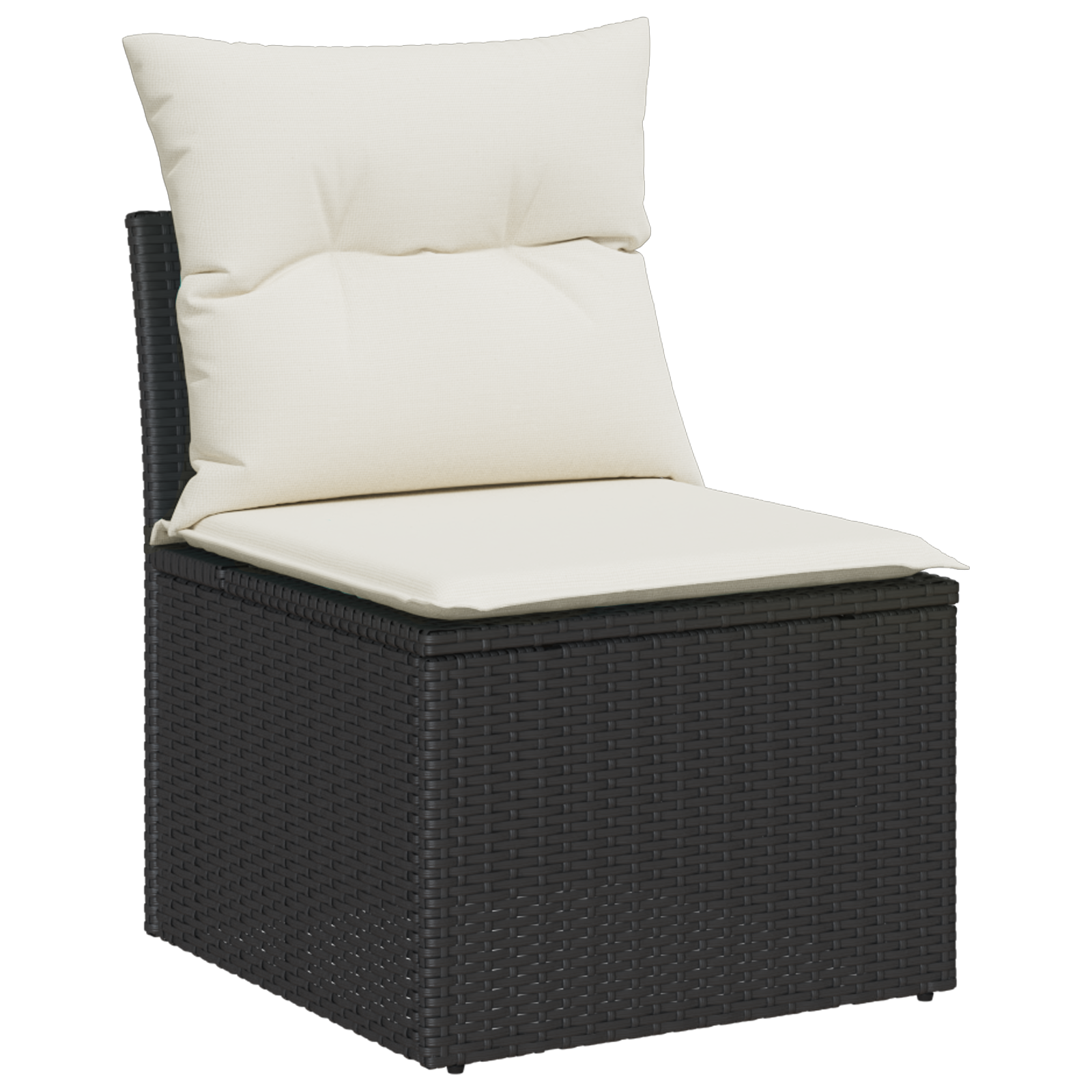 Conjunto de Sofá para Jardim de 8 Peças com Almofadas Preto Vime Sintético Acácia, Conjunto de Jantar para Jardim de 3 Peças com Almofadas Preto Vime Sintético Acácia