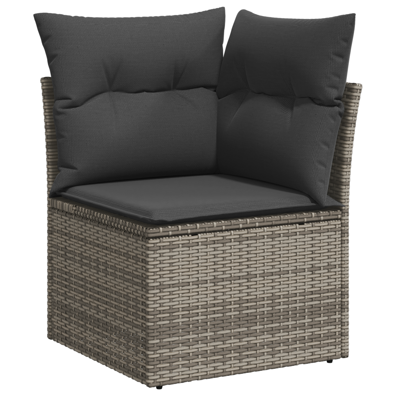 Conjunto de Sofás para Jardim 13 Peças com Almofadas Cinza Rattan Poliéster Acácia, Conjunto de Jantar Jardim 4 Peças com Almofadas Cinza Rattan Poliéster Acácia