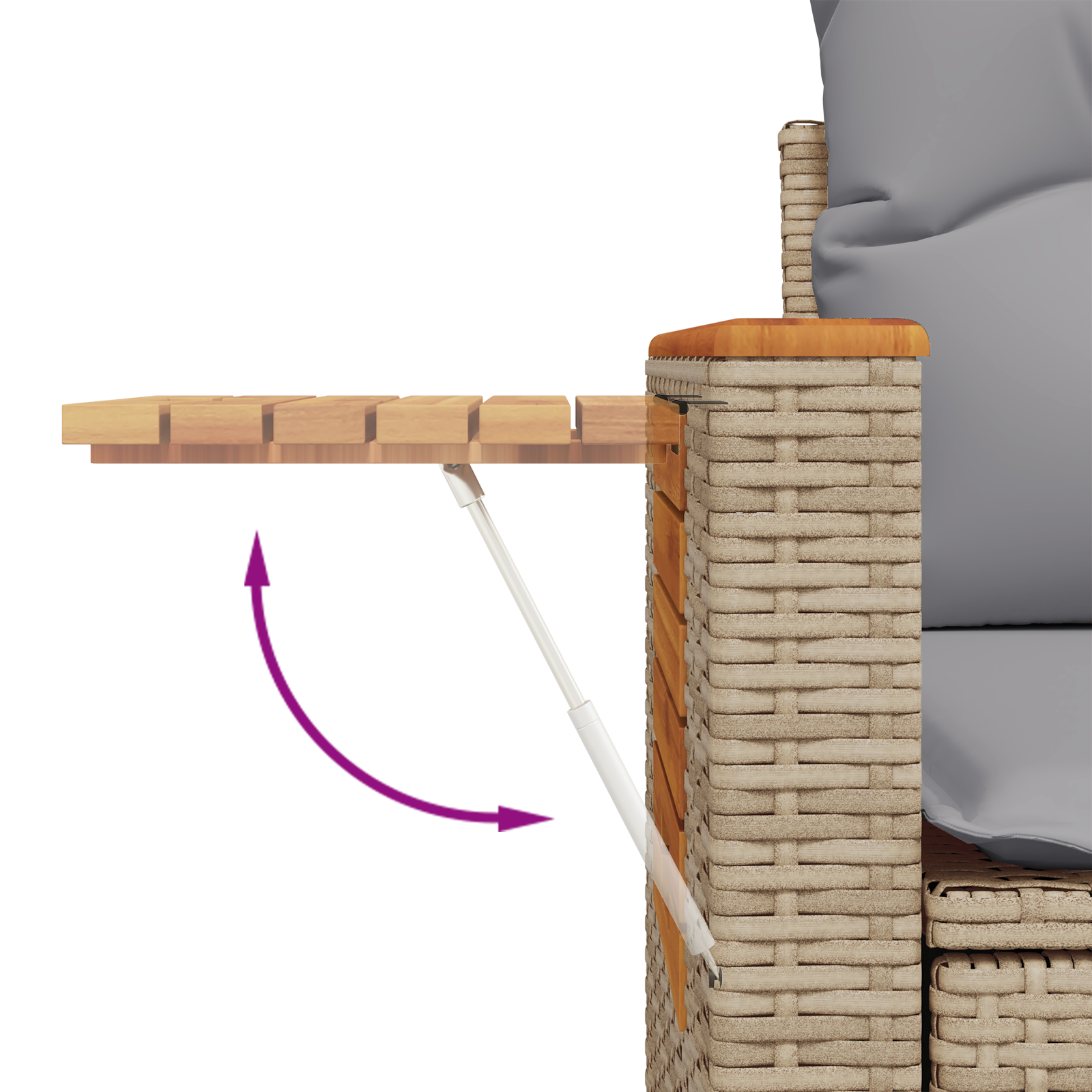 Conjunto de Sofá de Jardim com Almofadas de 13 Peças Bege Poliratan Acácia, Conjunto de Jantar de Jardim de 3 Peças com Almofadas Bege Poliratan Acácia