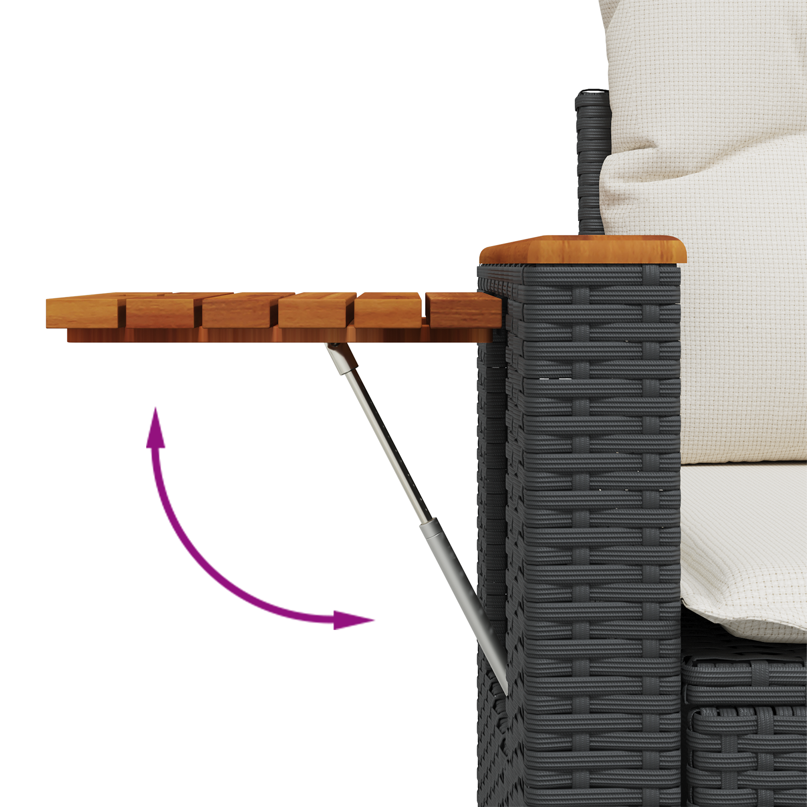 Conjunto de Sofá de Jardim de 13 Peças com Almofadas Preto Poli Rattan Acácia