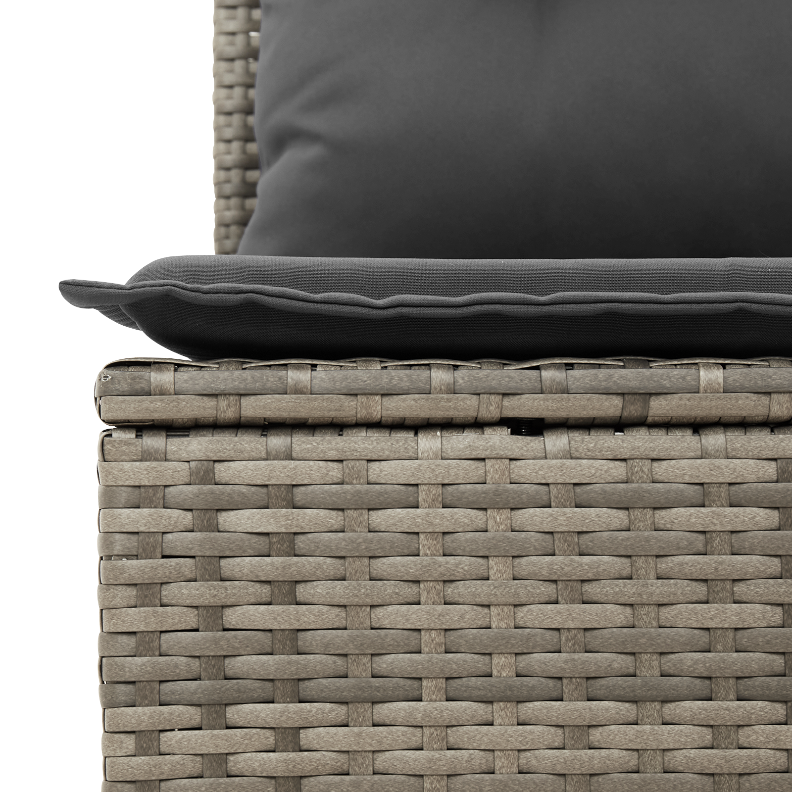 Conjunto de Sofá de Jardim 8 Peças com Almofadas Cinza Rattan de Polietileno Acácia, Conjunto de Jantar de Jardim 3 Peças com Almofadas Cinza Rattan de Polietileno Acácia