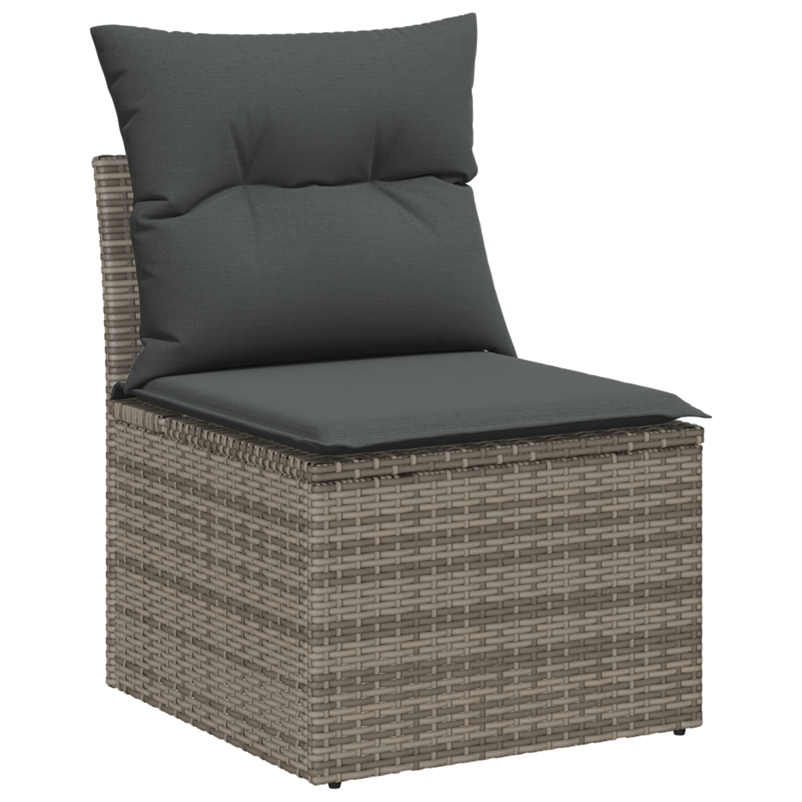 Conjunto de Sofás de Jardim de 11 Peças com Almofadas Cinza Polyrattan Acácia, Conjunto de Jantar de Jardim de 3 Peças com Almofadas Cinza Polyrattan Acácia