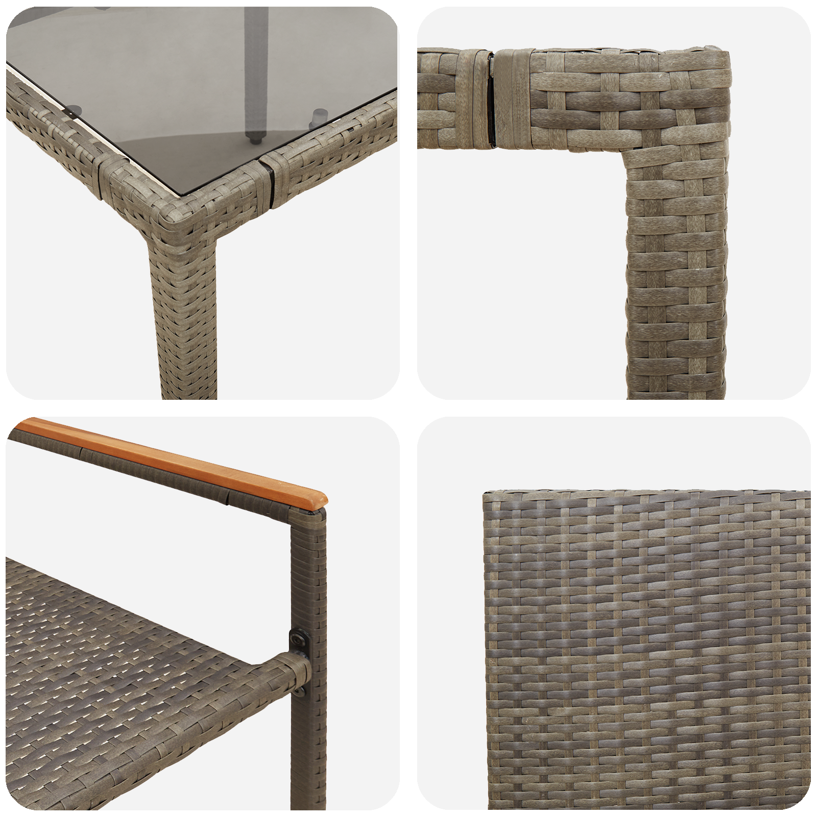 Conjunto de Jantar de Jardim 3 Peças Cinza Polyrattan, Cadeiras empilháveis com Almofadas 2 pcs Cinza Polyrattan
