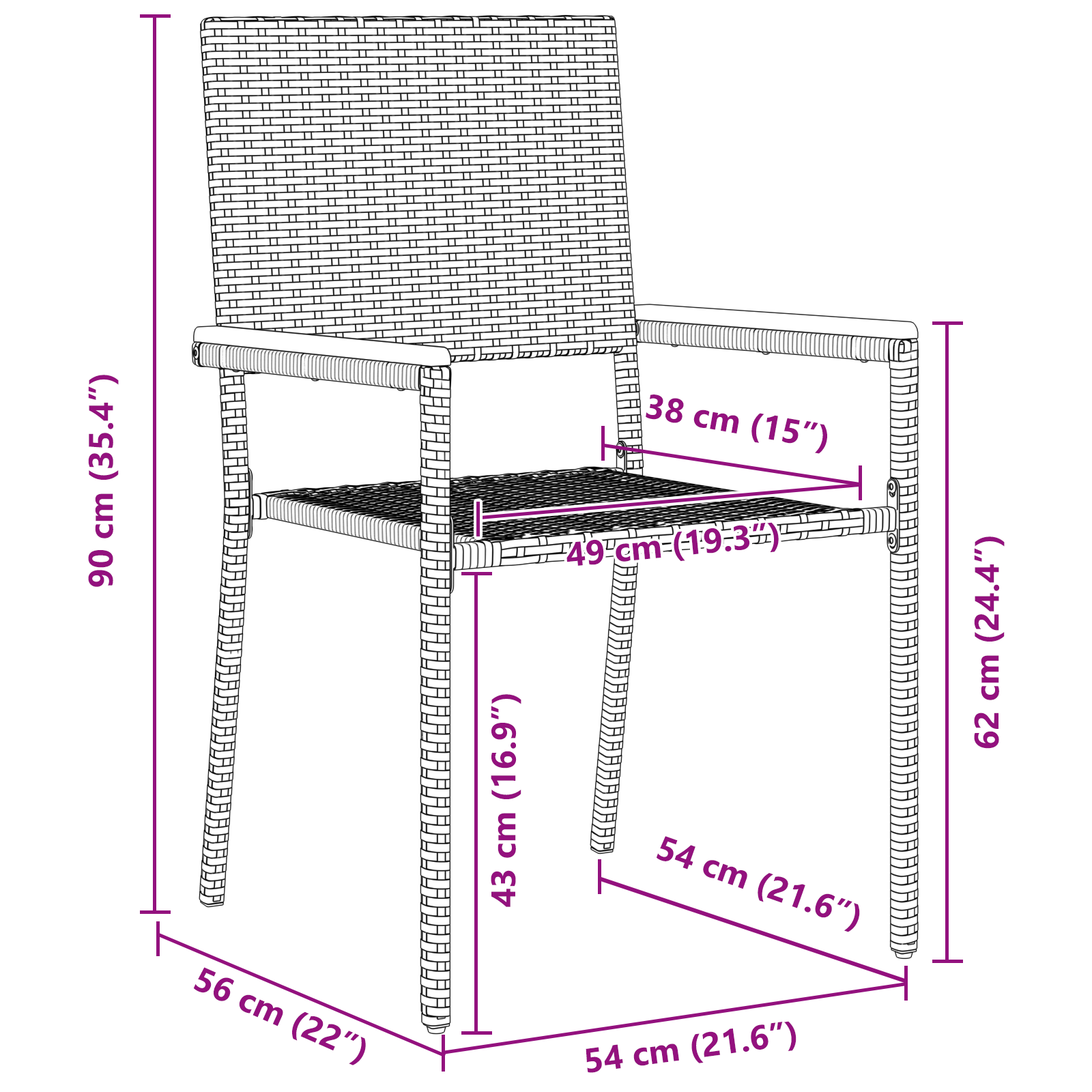 5 Piece Garden Dining Set Grey Poly Rattan, vidaXL Stacking Garden Chairs with Cushions 2 pcs Grey Poly Rattan - Image 10