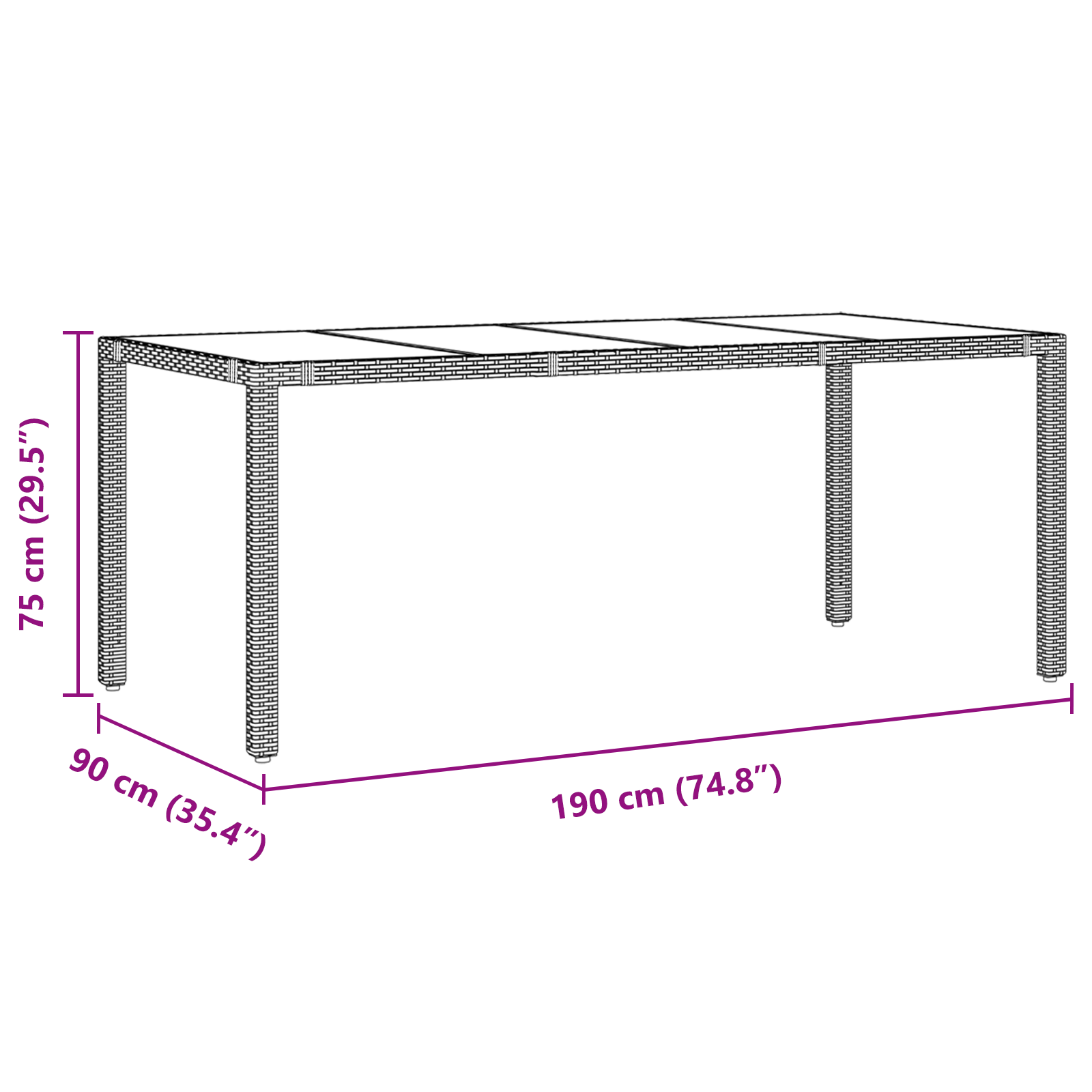 9 Piece Garden Dining Set Black Poly Rattan - Image 11