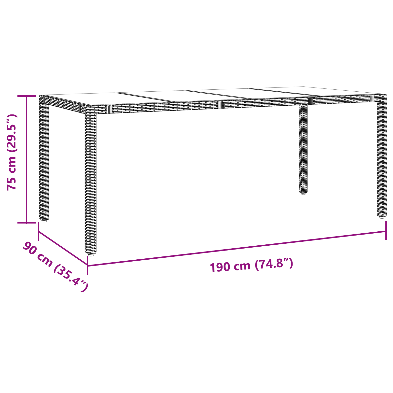 9 Piece Garden Dining Set Beige Poly Rattan - Image 11