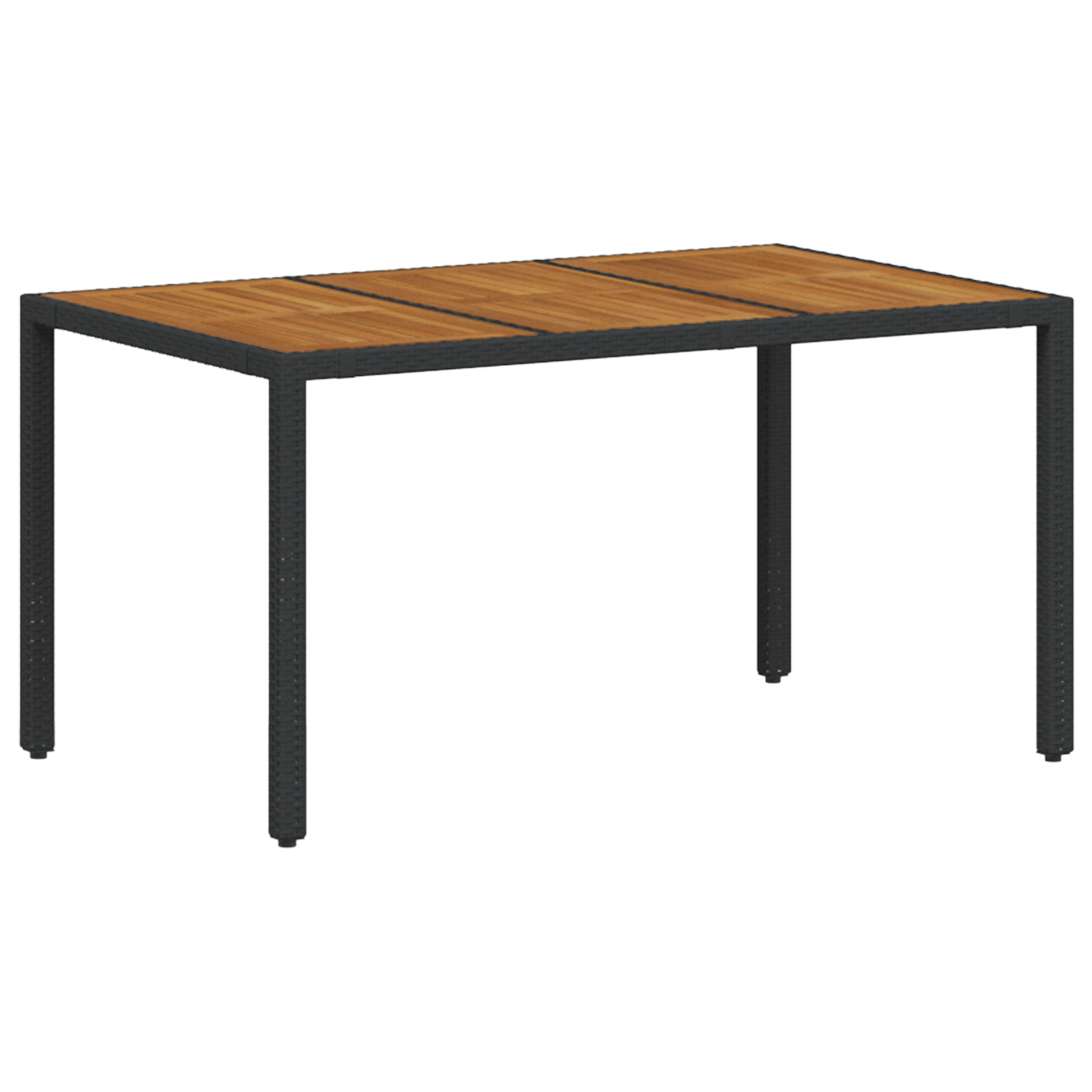 7 Piece Garden Dining Set Black Poly Rattan - Image 5