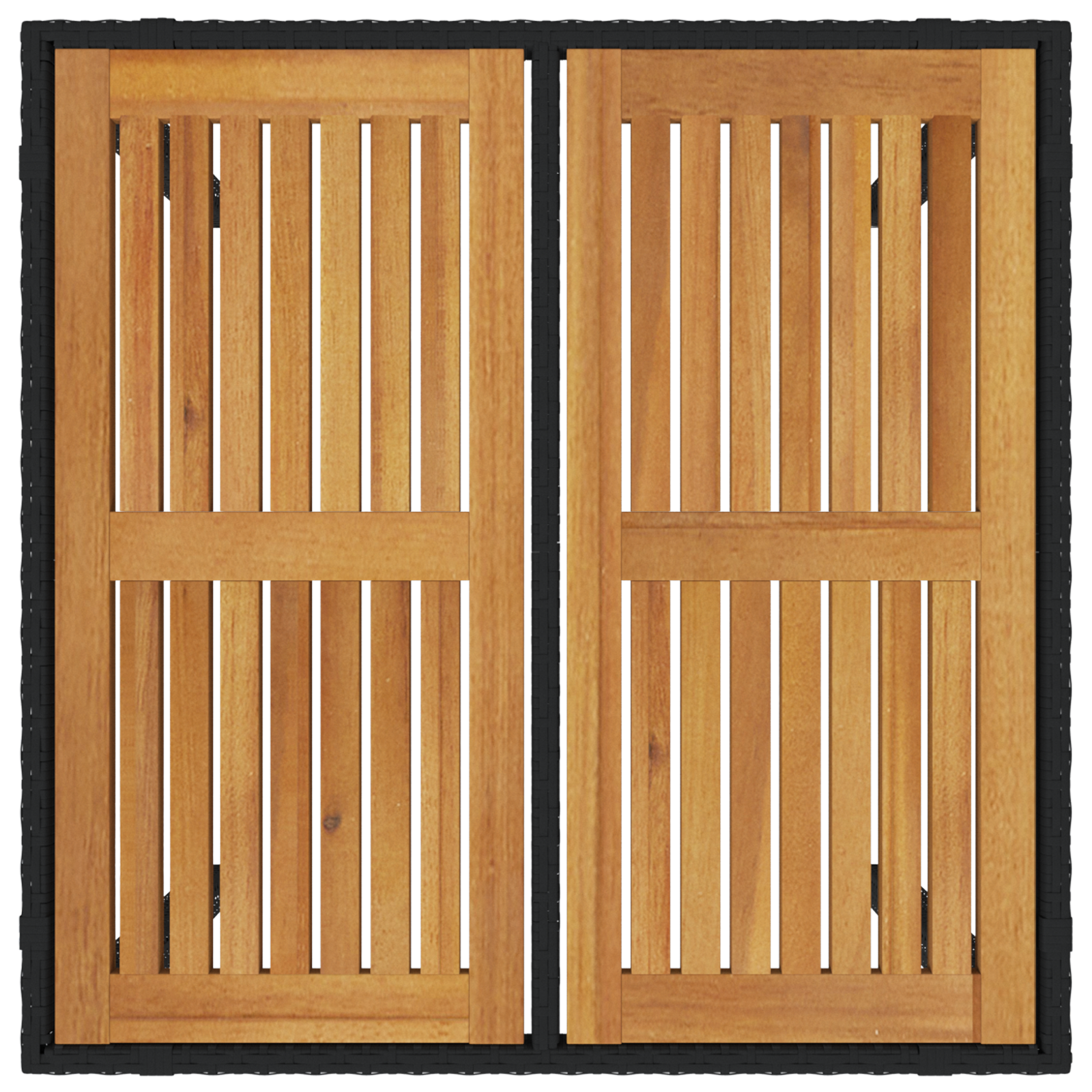 5 Piece Garden Dining Set Black Poly Rattan Acacia - Image 8