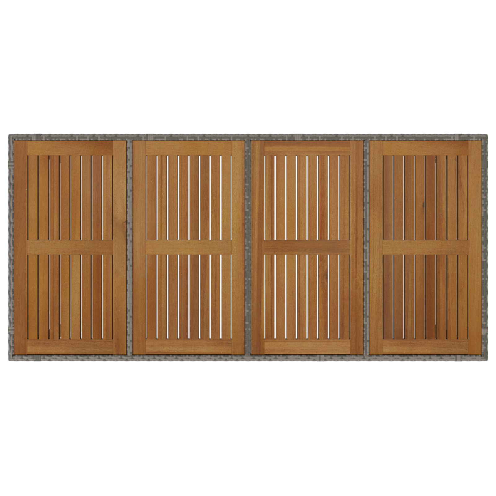 9 Piece Garden Dining Set Grey Poly Rattan Acacia - Image 8