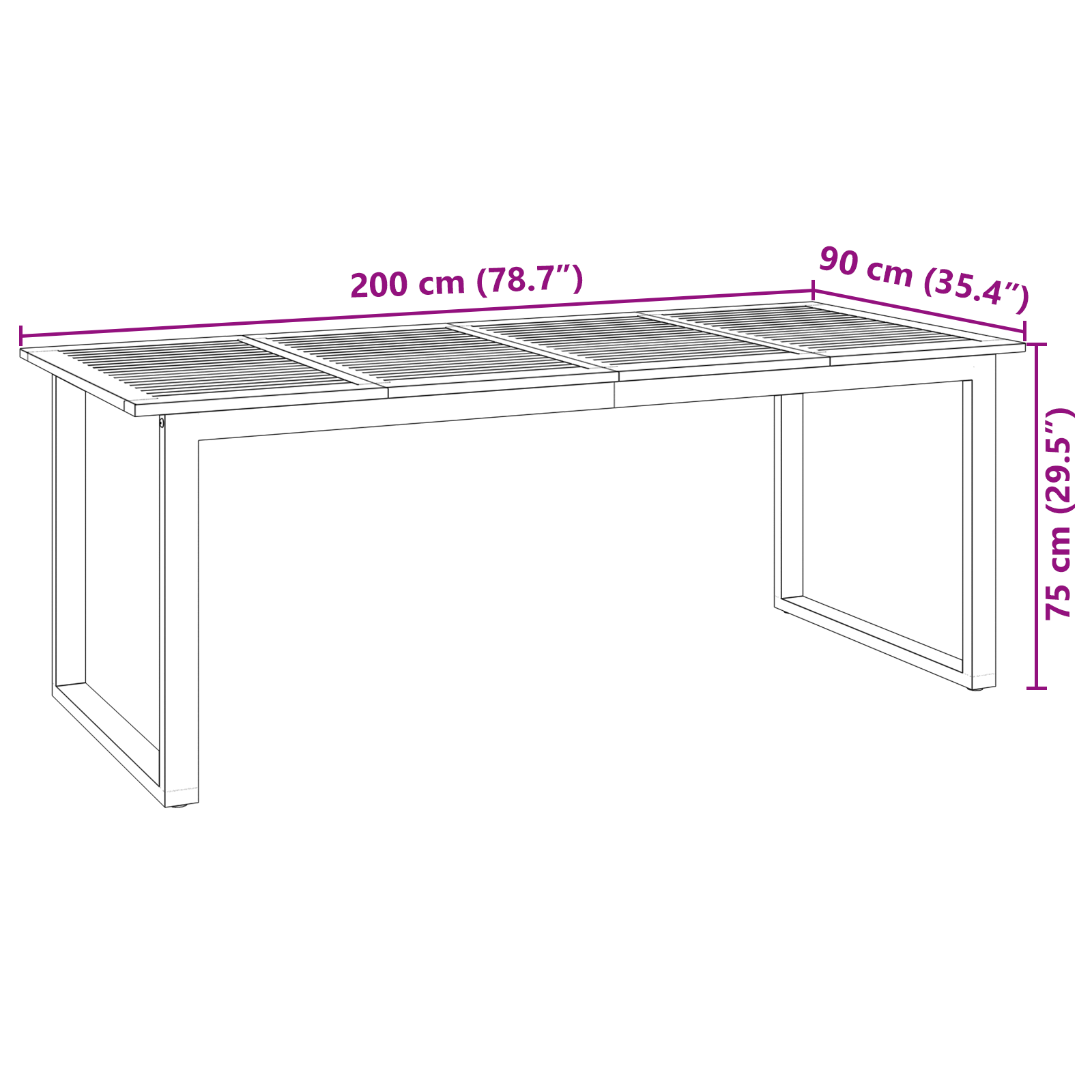 7-частен градински комплект Бежов Полиране Акация, vidaXL Нареждащи се градински столове с възглавници - Комплект от 2 в Бежов Полиране - Image 11
