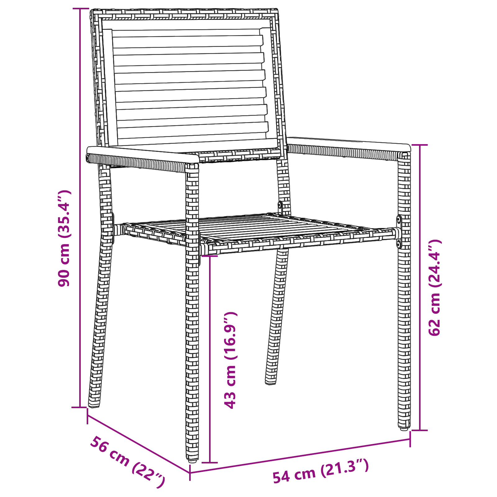 5 Piece Garden Dining Set Black Poly Rattan Acacia - Image 10