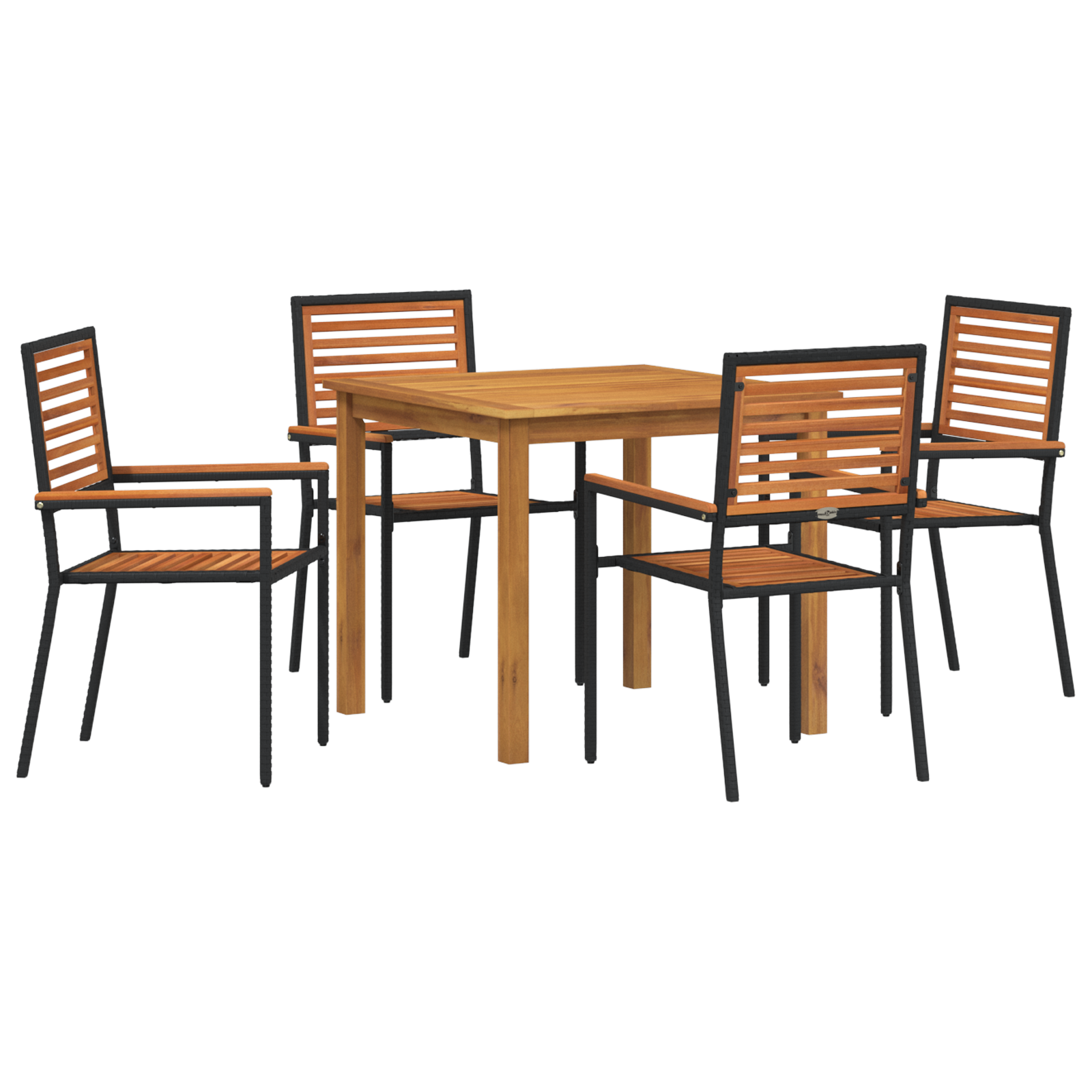 Thumbnail - vidaXL Garten Essgruppe 5 pcs Schwarz 85 x 85 x 74 cm