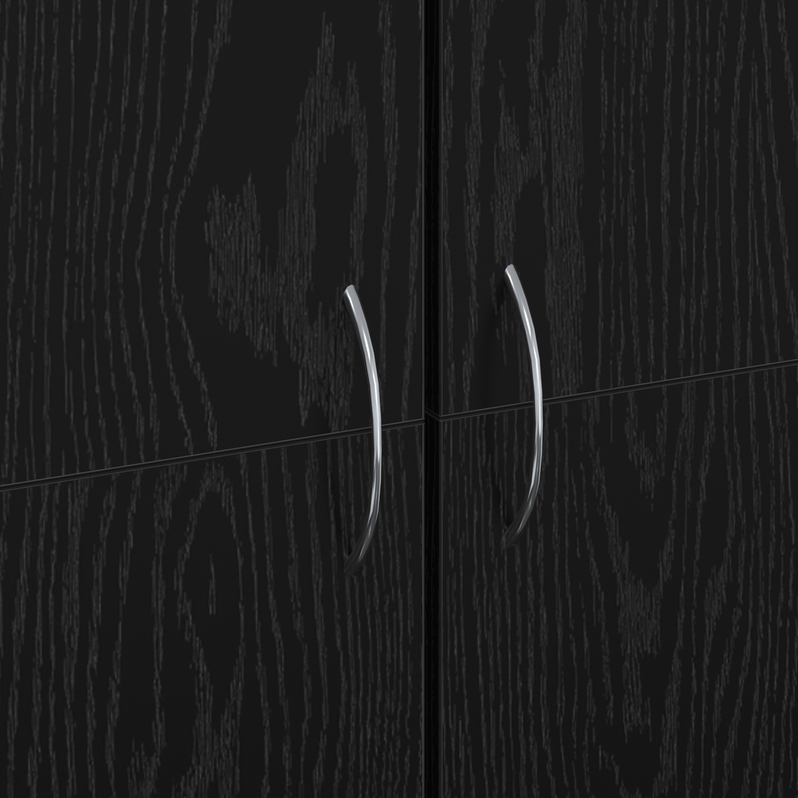 Filing Cabinet Set of 2 Black oak Engineered wood - Image 11