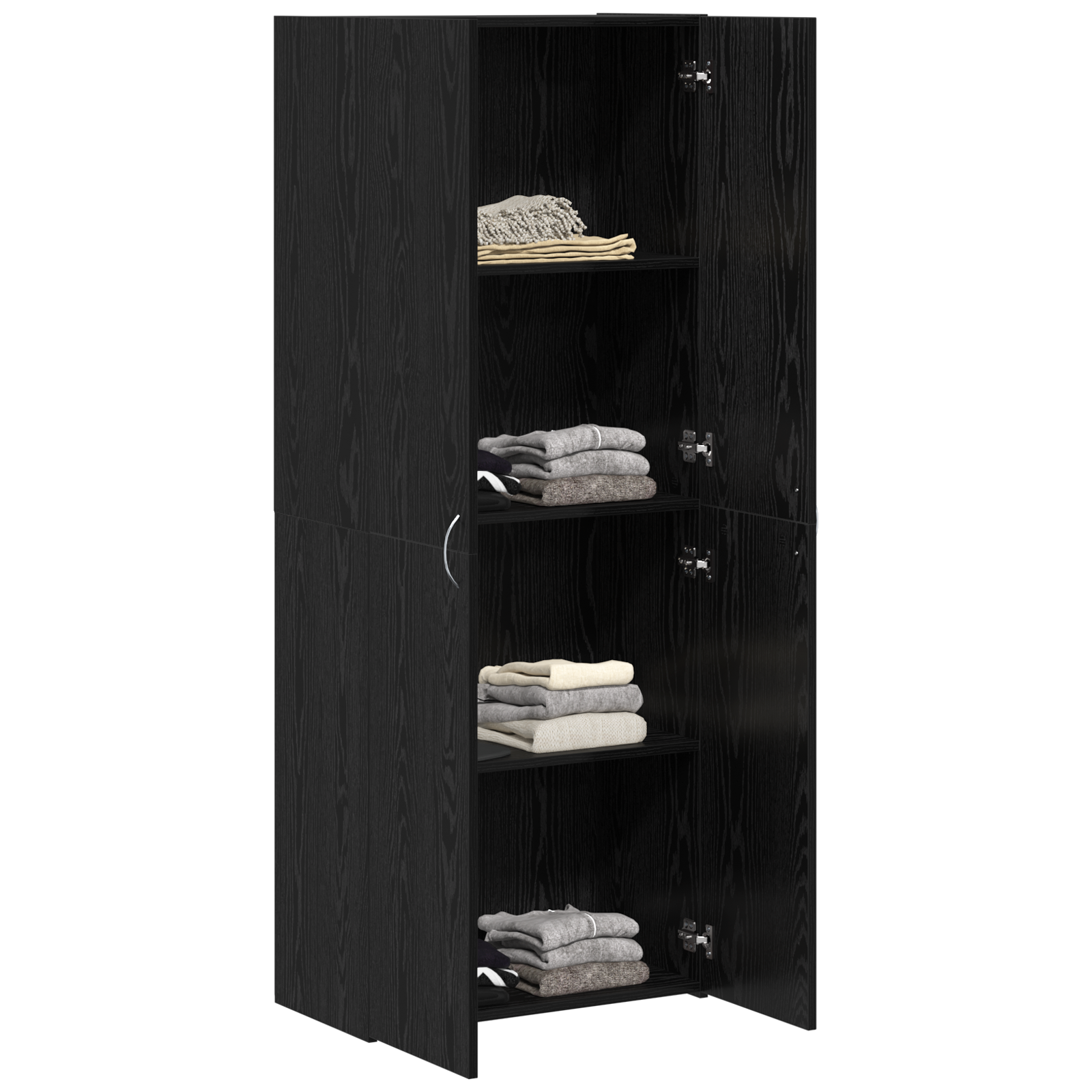 Filing Cabinet Set of 2 Black oak Engineered wood - Image 3