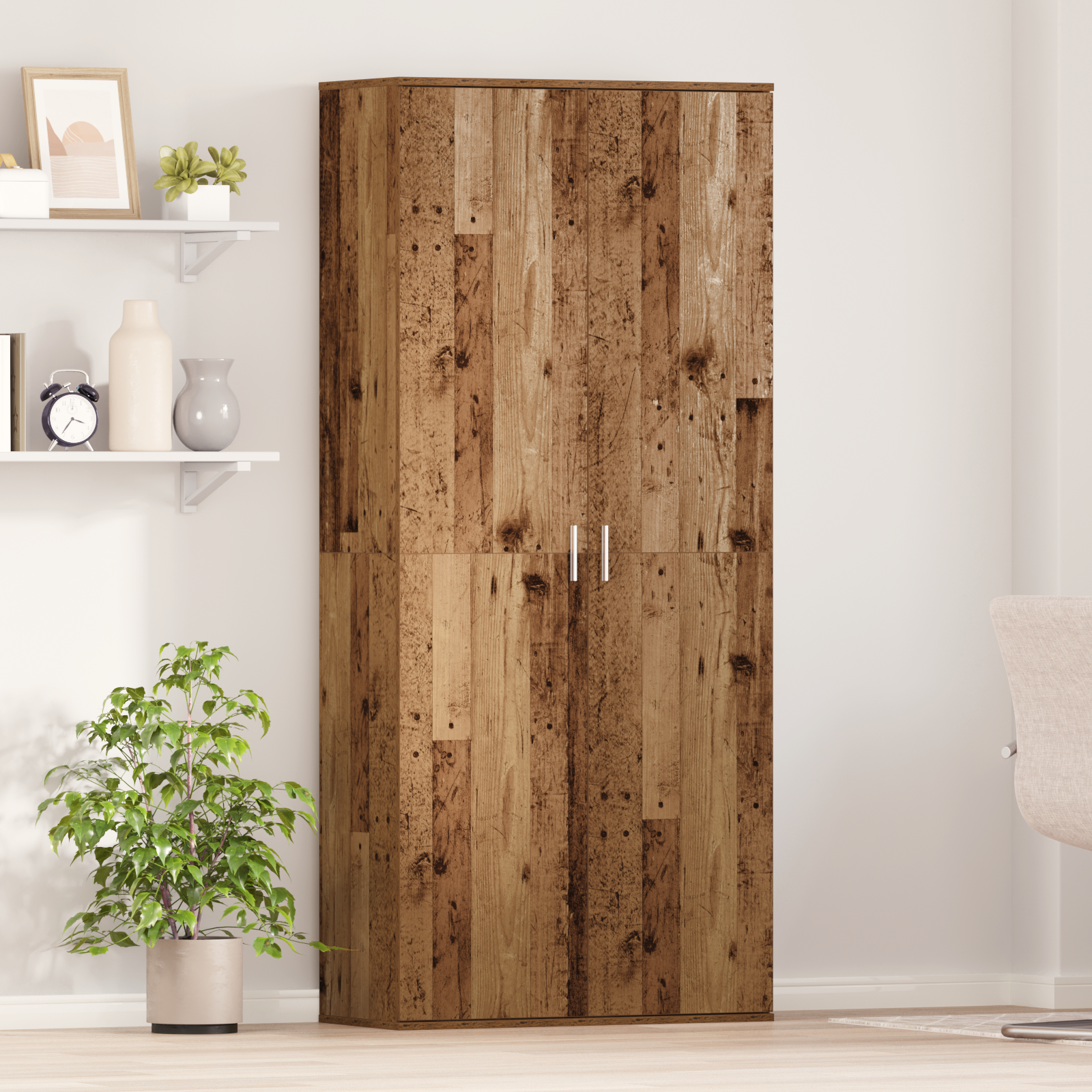 Highboard Old Wood 80x35x180 cm Engineered Wood - Image 4