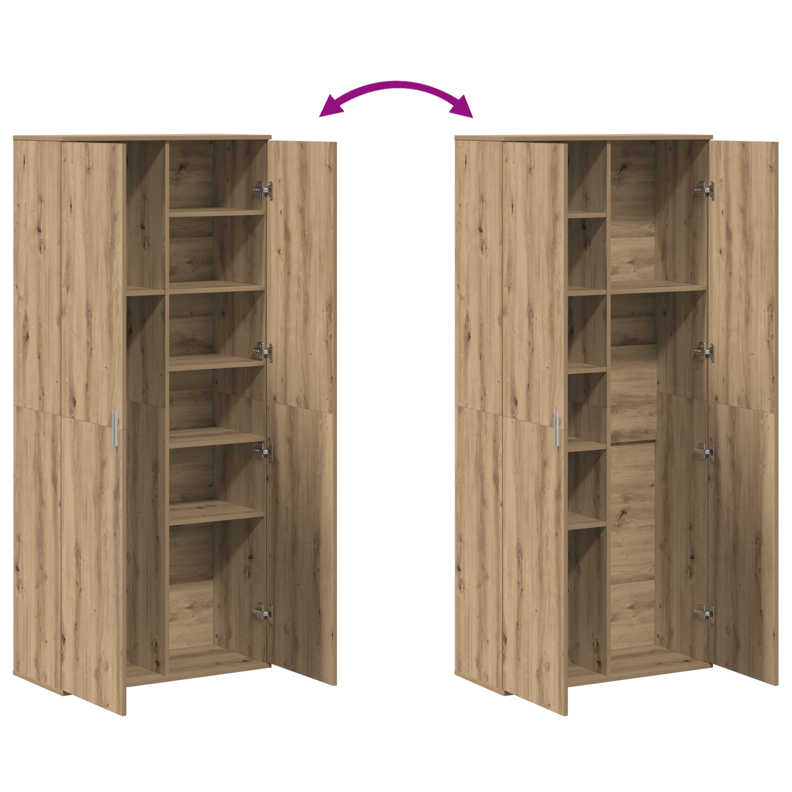 Highboard Artisan Oak 80x35x180 cm Engineered Wood - Image 11