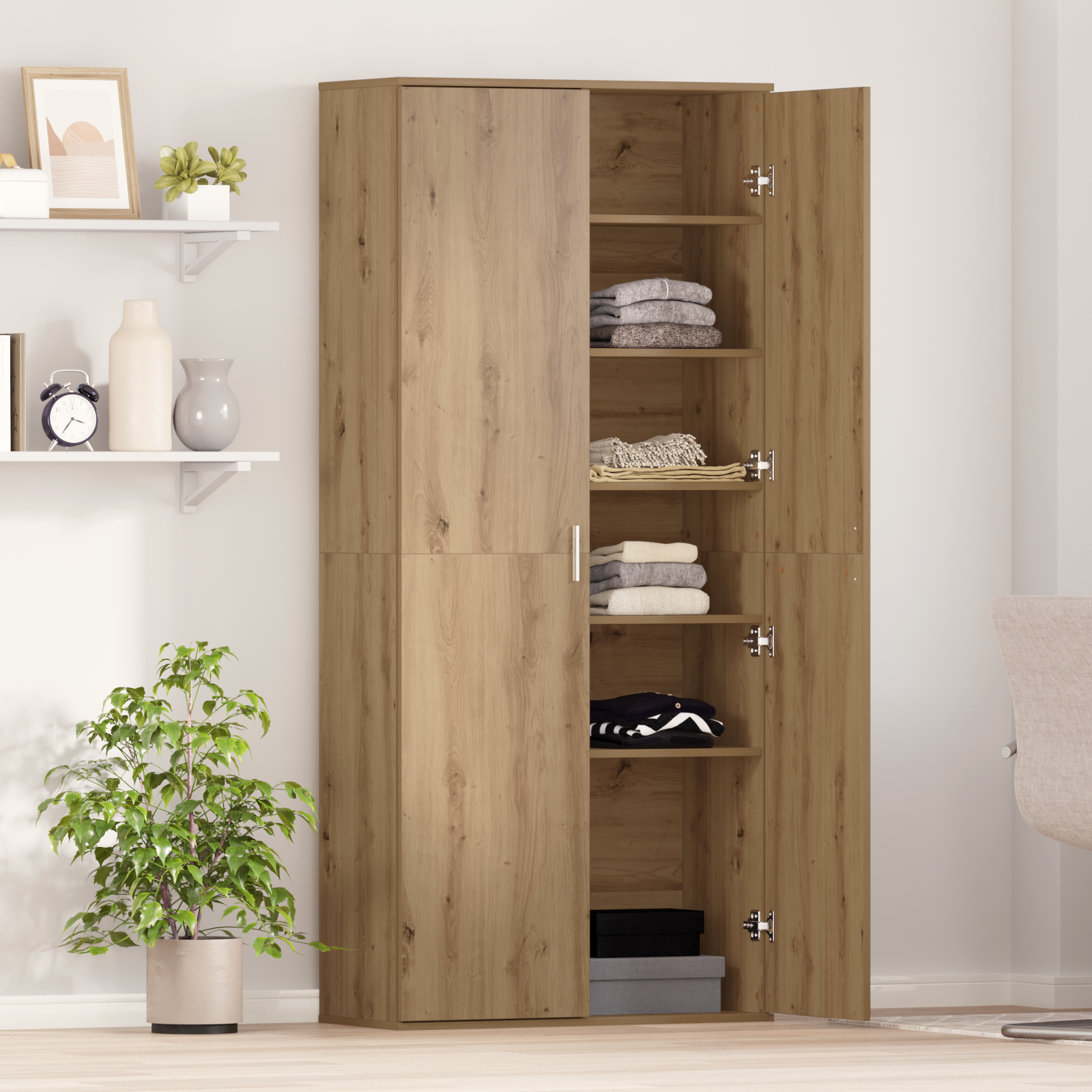Highboard Artisan Oak 80x35x180 cm Engineered Wood - Image 4