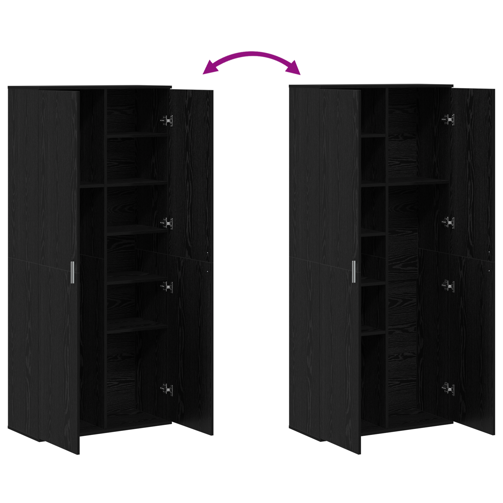 Highboard Black Oak 80x35x180 cm Engineered Wood - Image 11