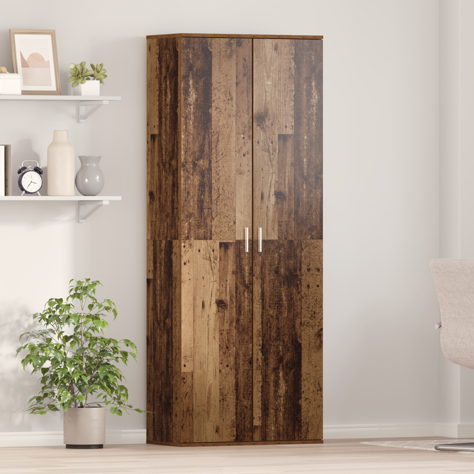 Highboard Old Wood 70x35x180 cm Engineered Wood