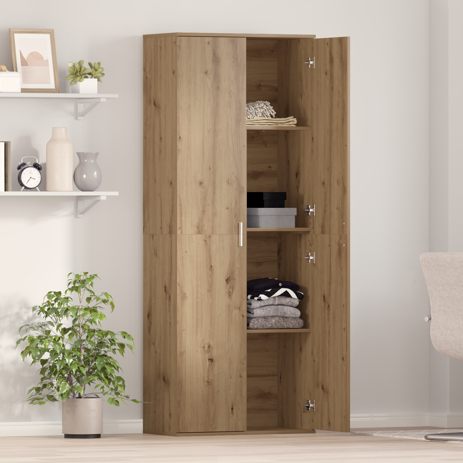 Highboard Artisan Oak 70x35x180 cm Engineered Wood - Image 4