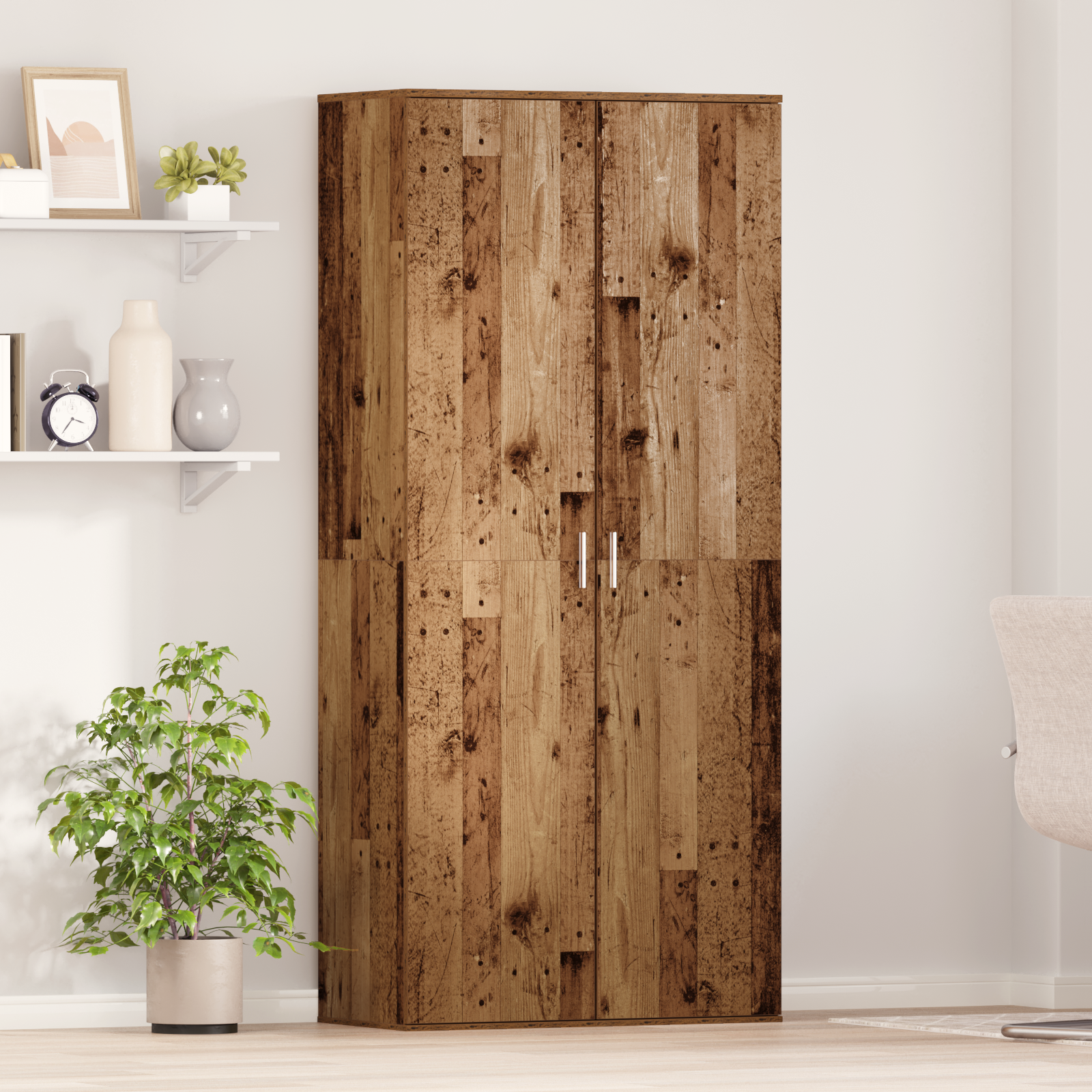 Highboard Old Wood 80x39x178 cm Engineered Wood