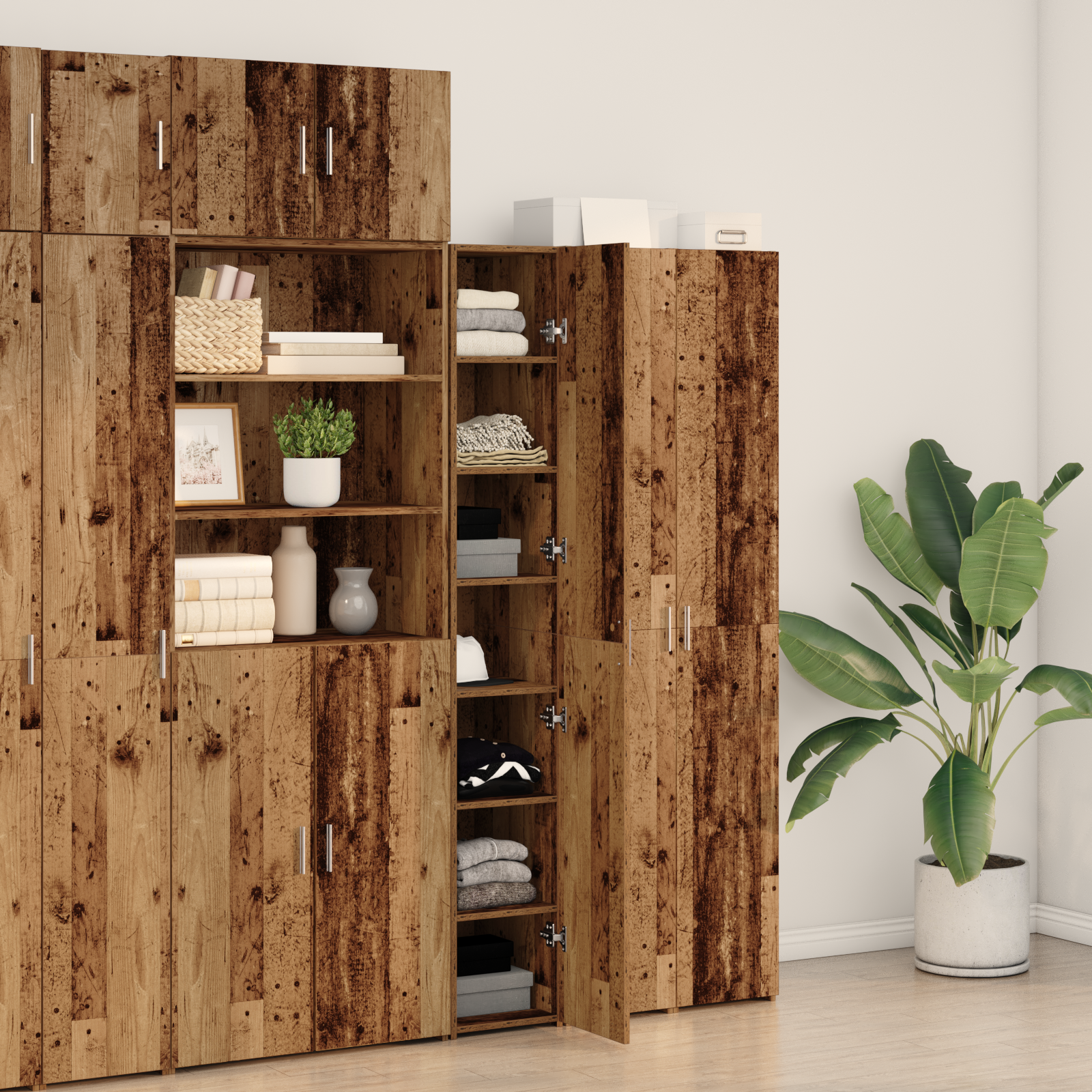 Highboard Old Wood 30x42.5x185 cm Engineered Wood - Image 4