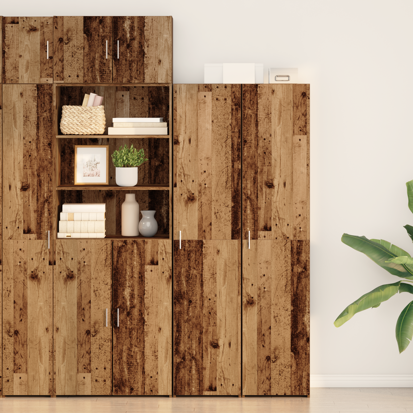Highboard Old Wood 40x42.5x185 cm Engineered Wood