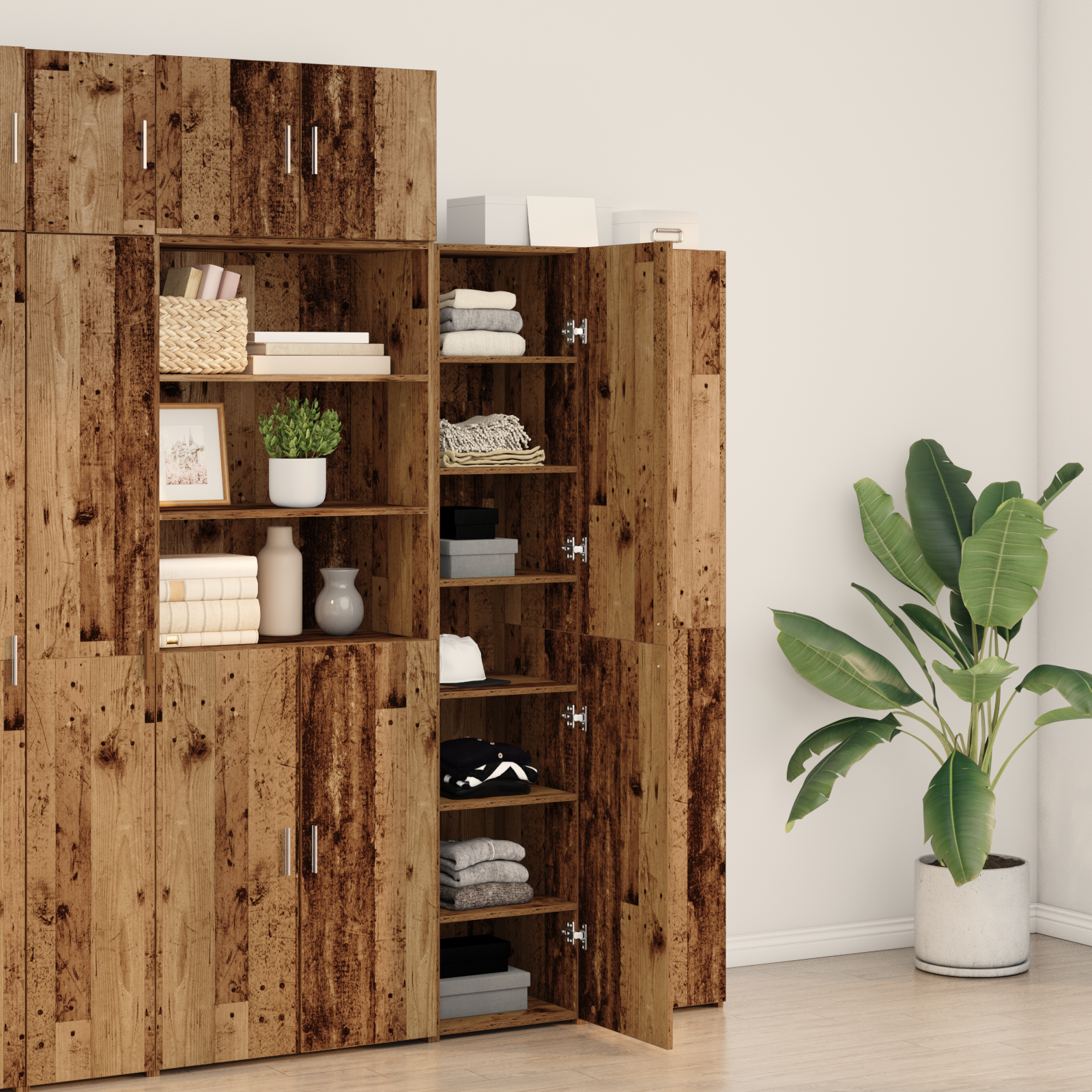 Highboard Old Wood 40x42.5x185 cm Engineered Wood - Image 4
