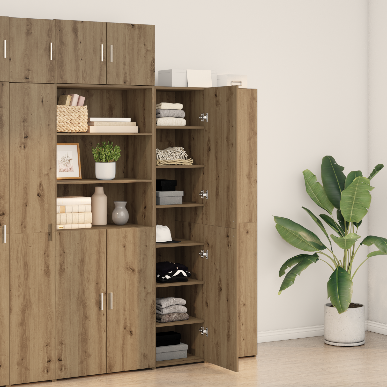 Highboard Artisan Oak 40x42.5x185 cm Engineered Wood - Image 4