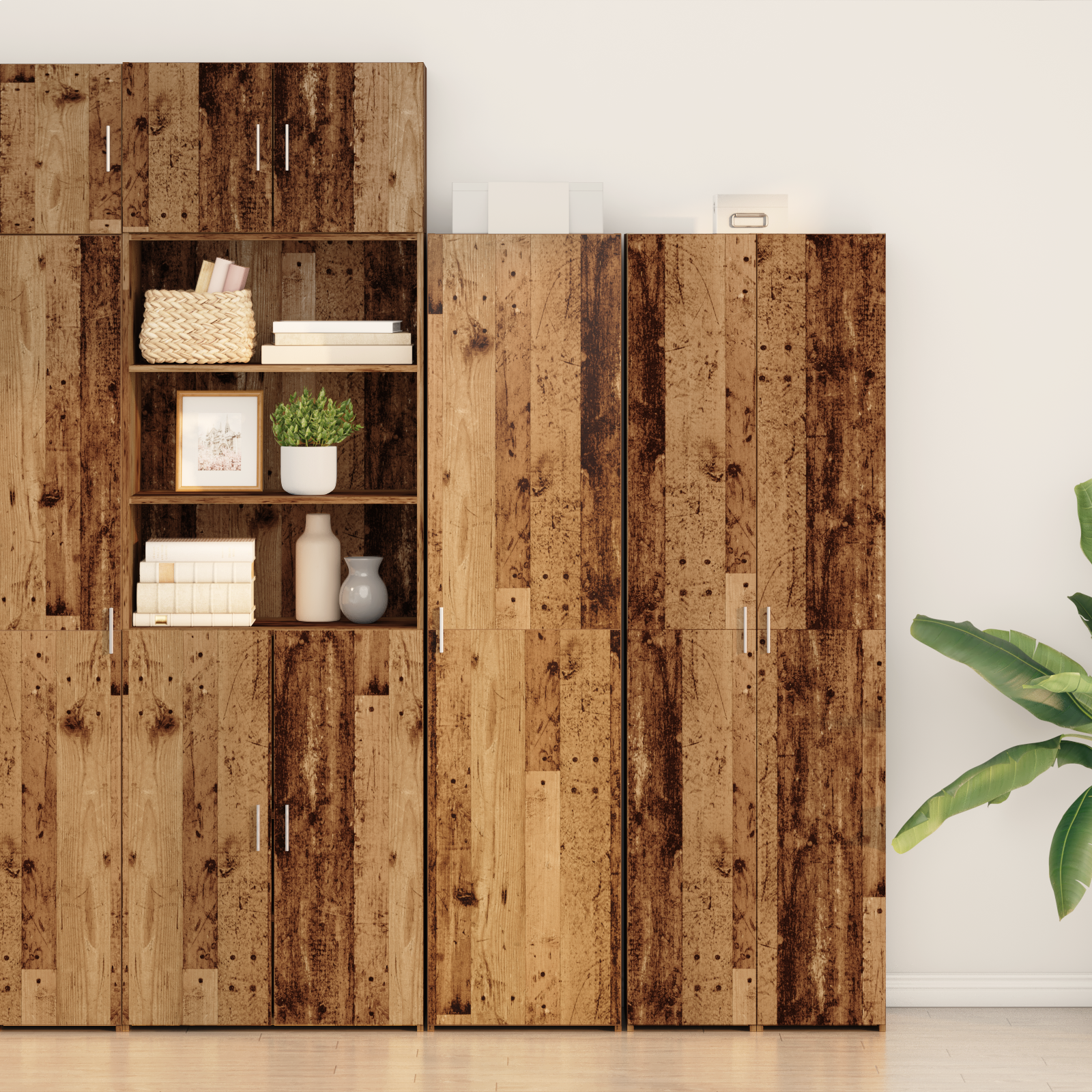 Highboard Old Wood 50x42.5x185 cm Engineered Wood